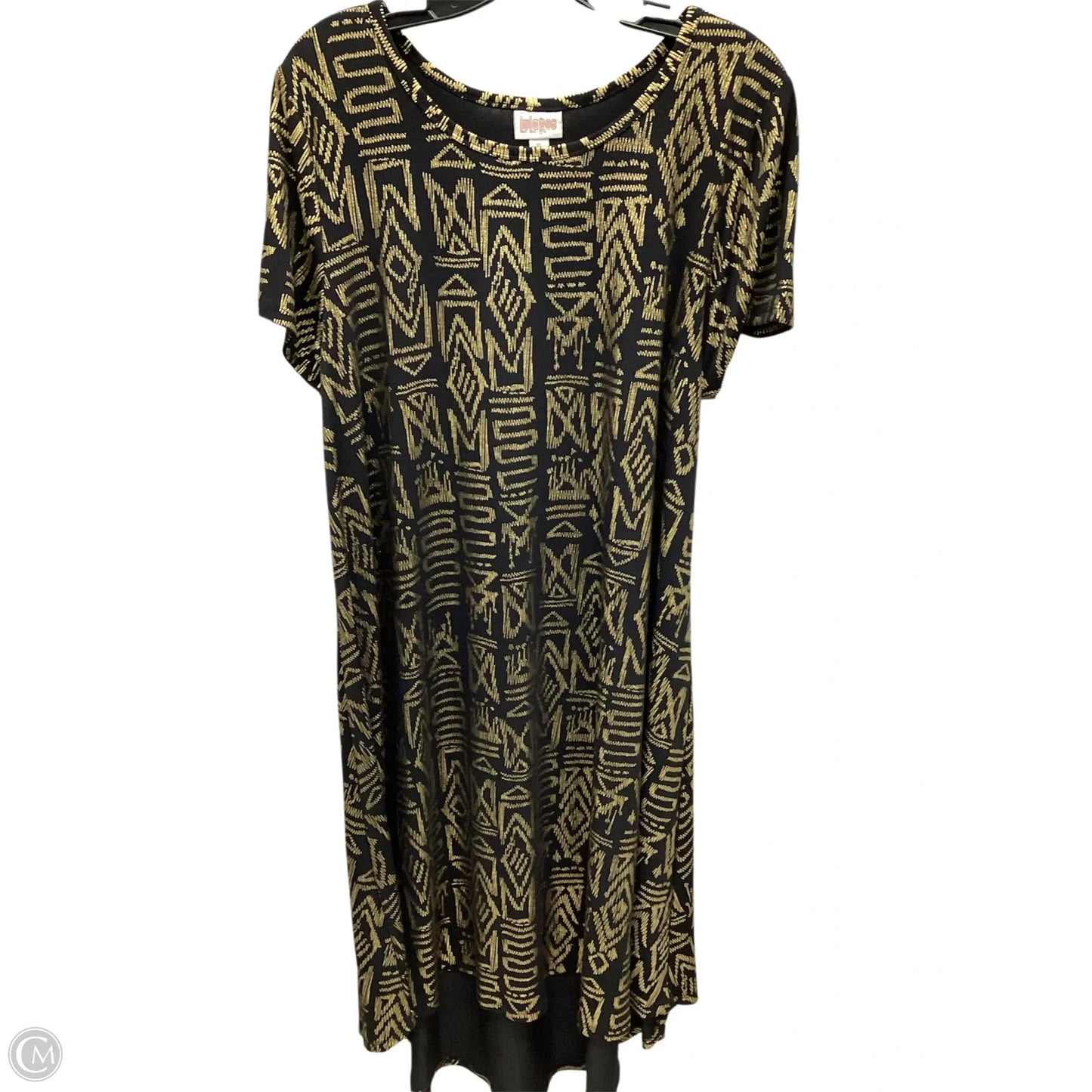 Dress Casual Midi By Lularoe In Black & Gold, Size: Xl