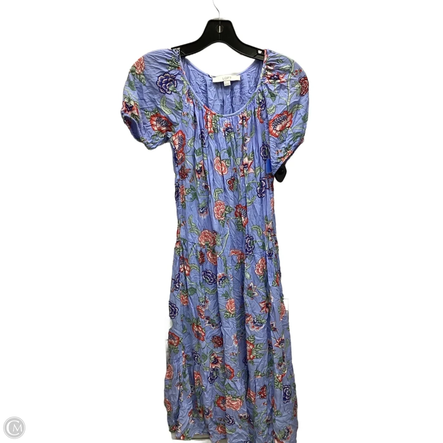 Dress Casual Midi By Loft In Floral Print, Size: Xs