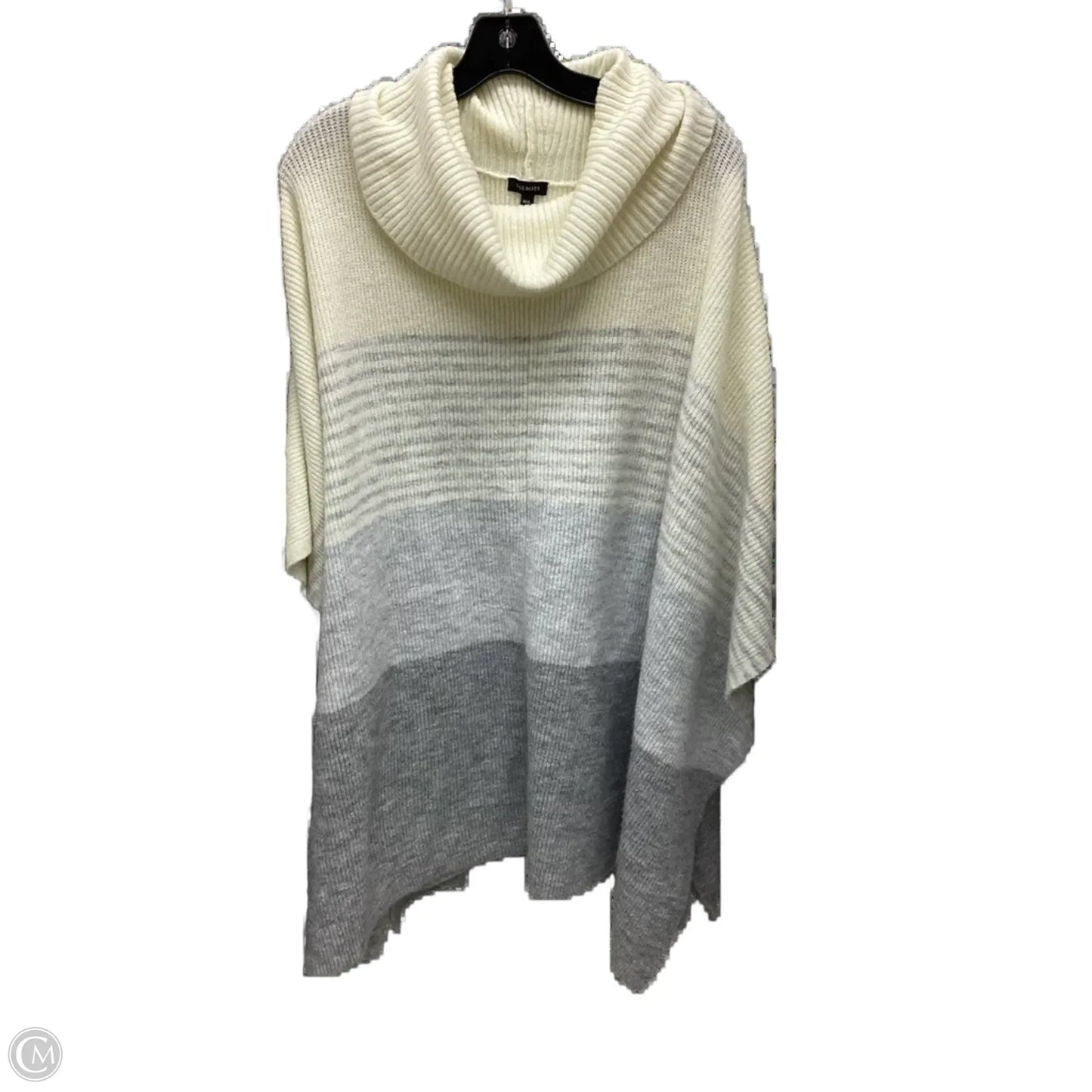Poncho By Talbots In Grey & White, Size: M