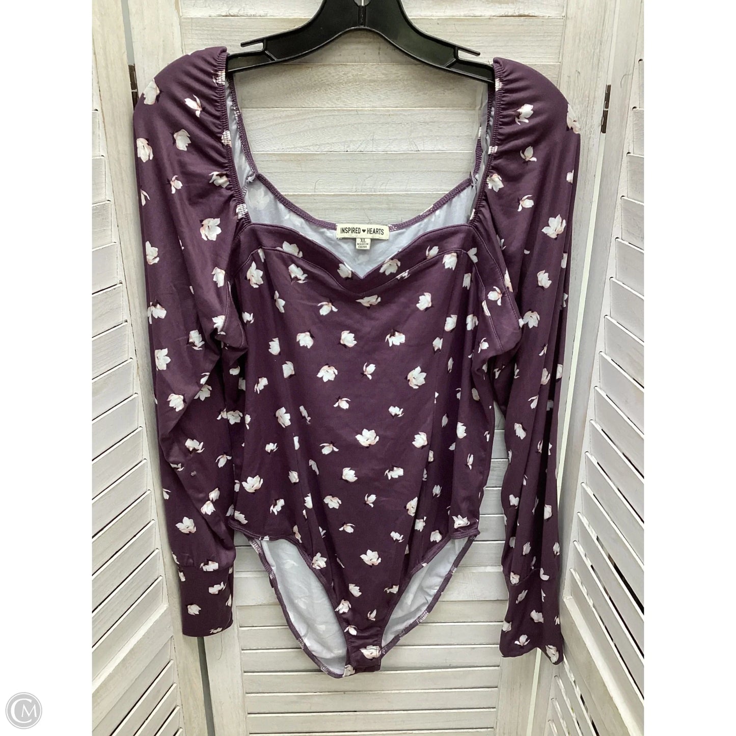 Bodysuit By Clothes Mentor In Floral Print, Size: Xl