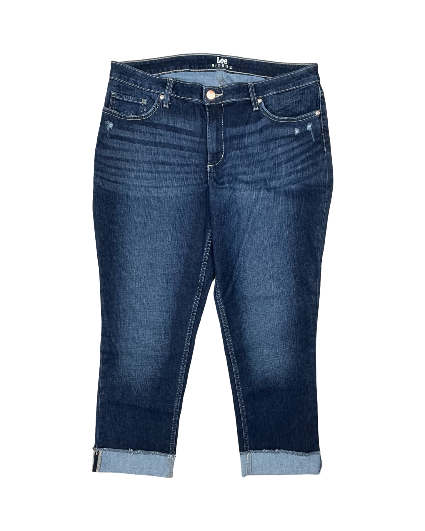 Jeans Straight By Lee In Blue Denim, Size:16