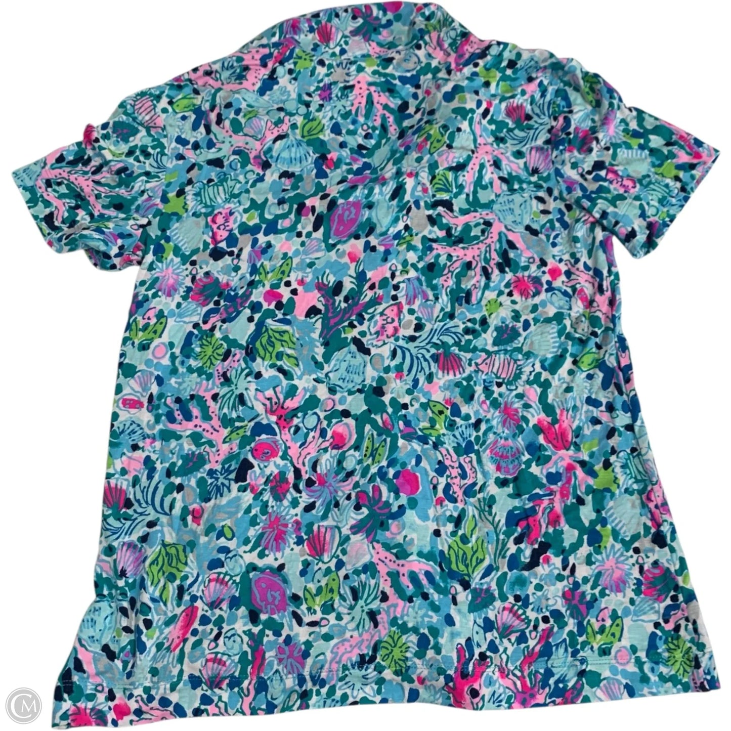 Top Short Sleeve Designer By Lilly Pulitzer In Blue, Size: S