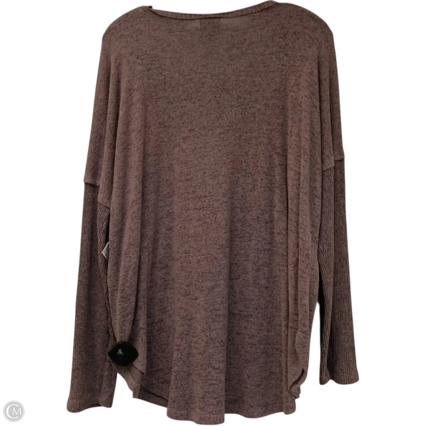 Top Long Sleeve By Bobeau In Brown, Size: Xl