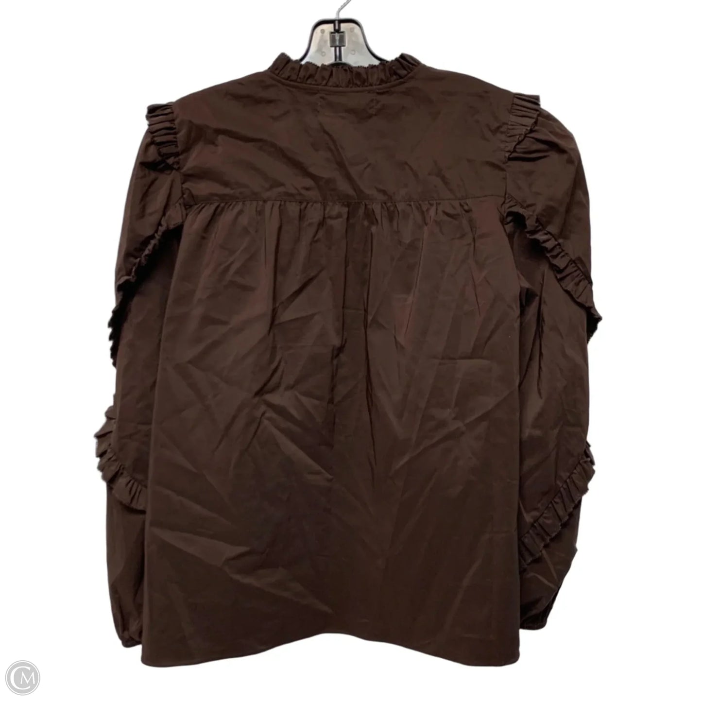 Top Long Sleeve By Mason Baker In Brown, Size: L