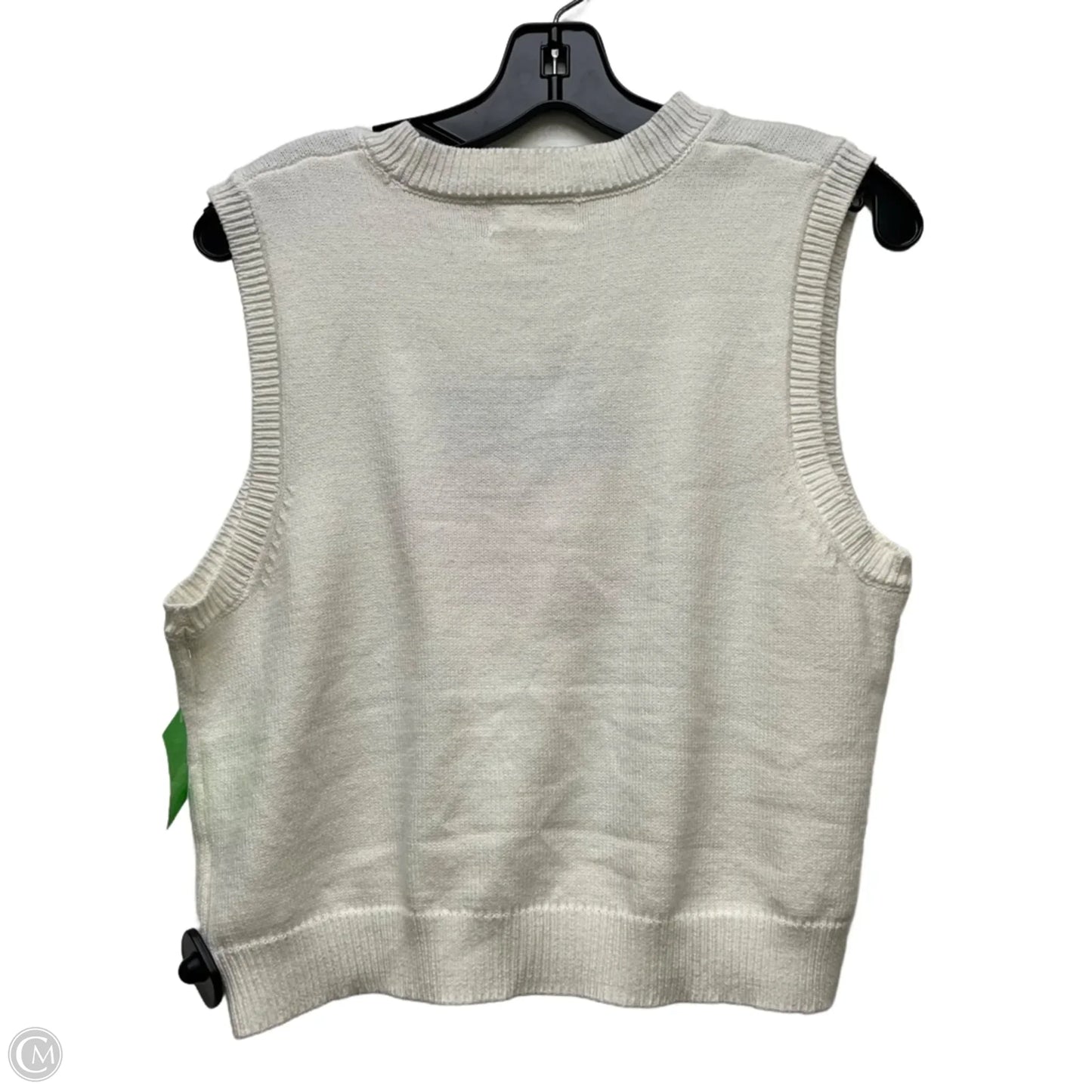 Vest Sweater By Jessica Simpson In Orange & White, Size: Xl