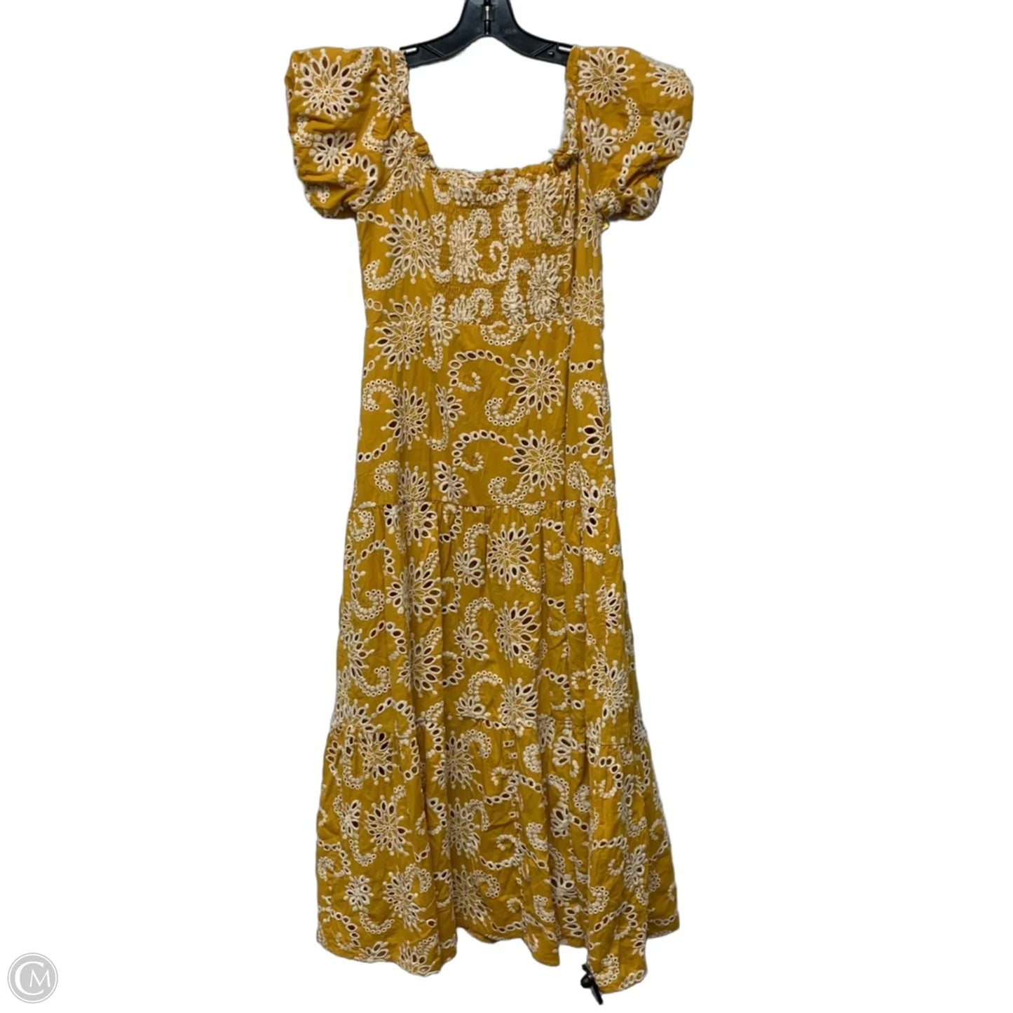 Dress Casual Maxi By Astr The Label In White & Yellow, Size: L