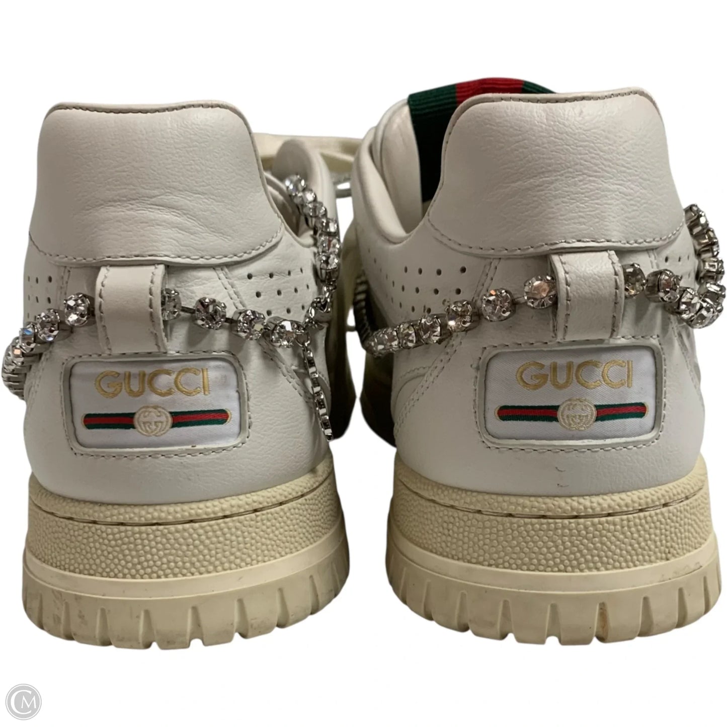 Shoes Luxury Designer By Gucci In White, Size: 8.5