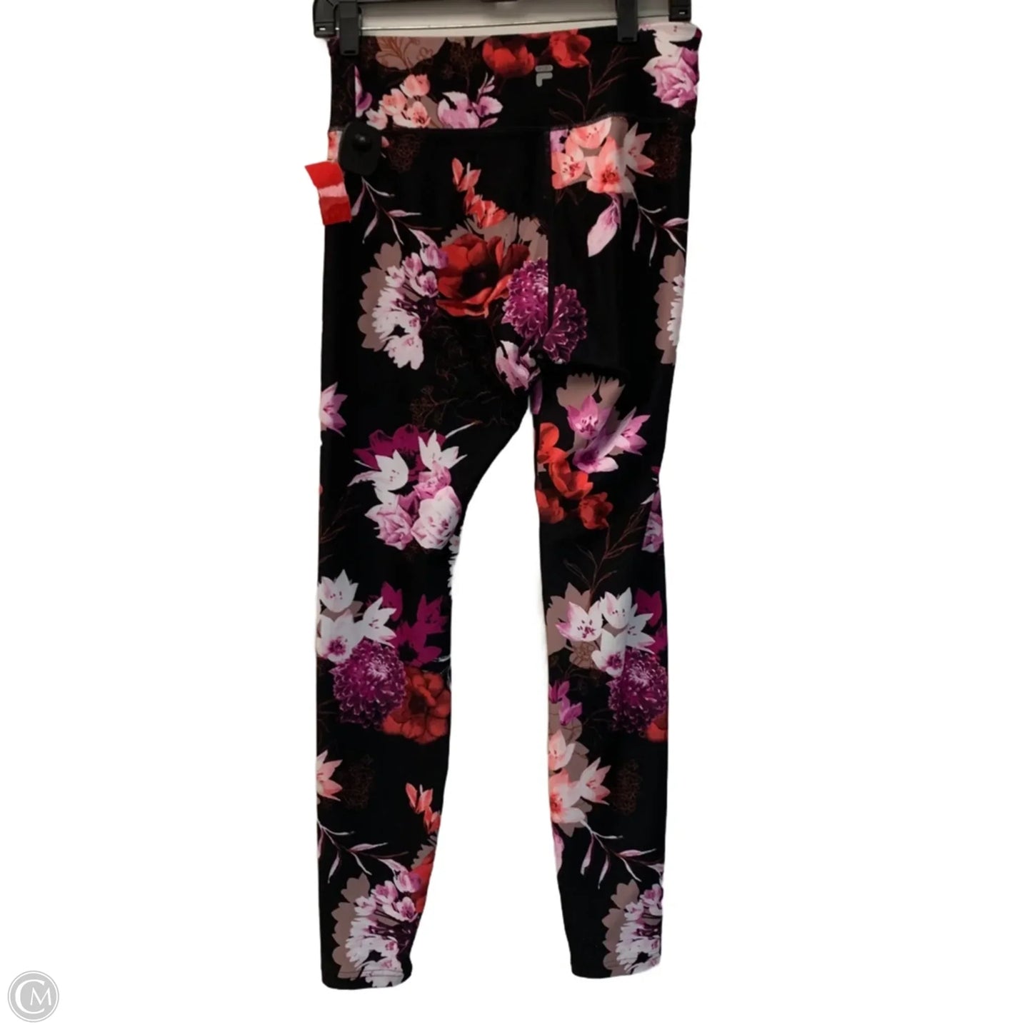 Athletic Leggings By Fila In Black & Purple, Size: M