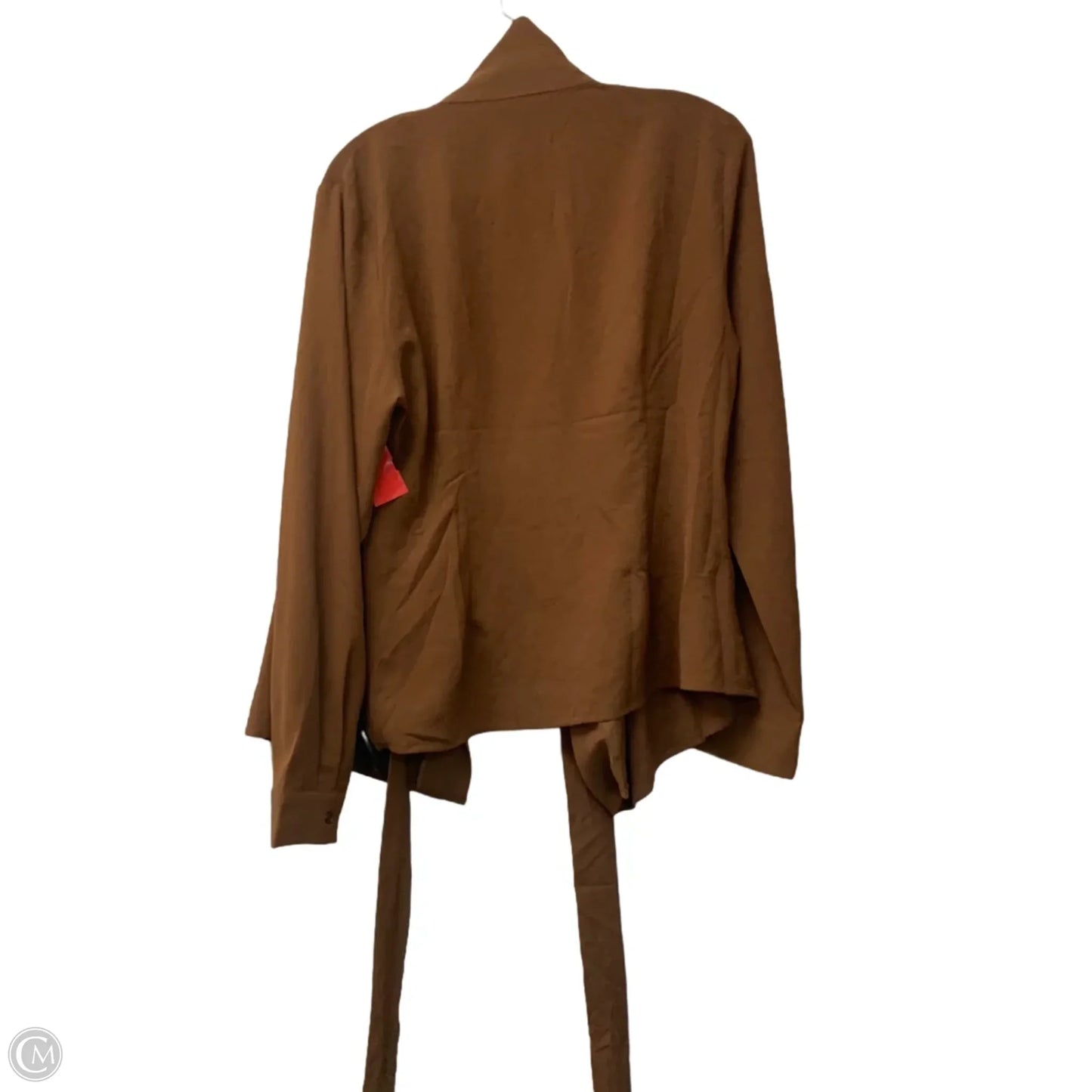 Blouse Long Sleeve By Flying Tomato In Brown, Size: L