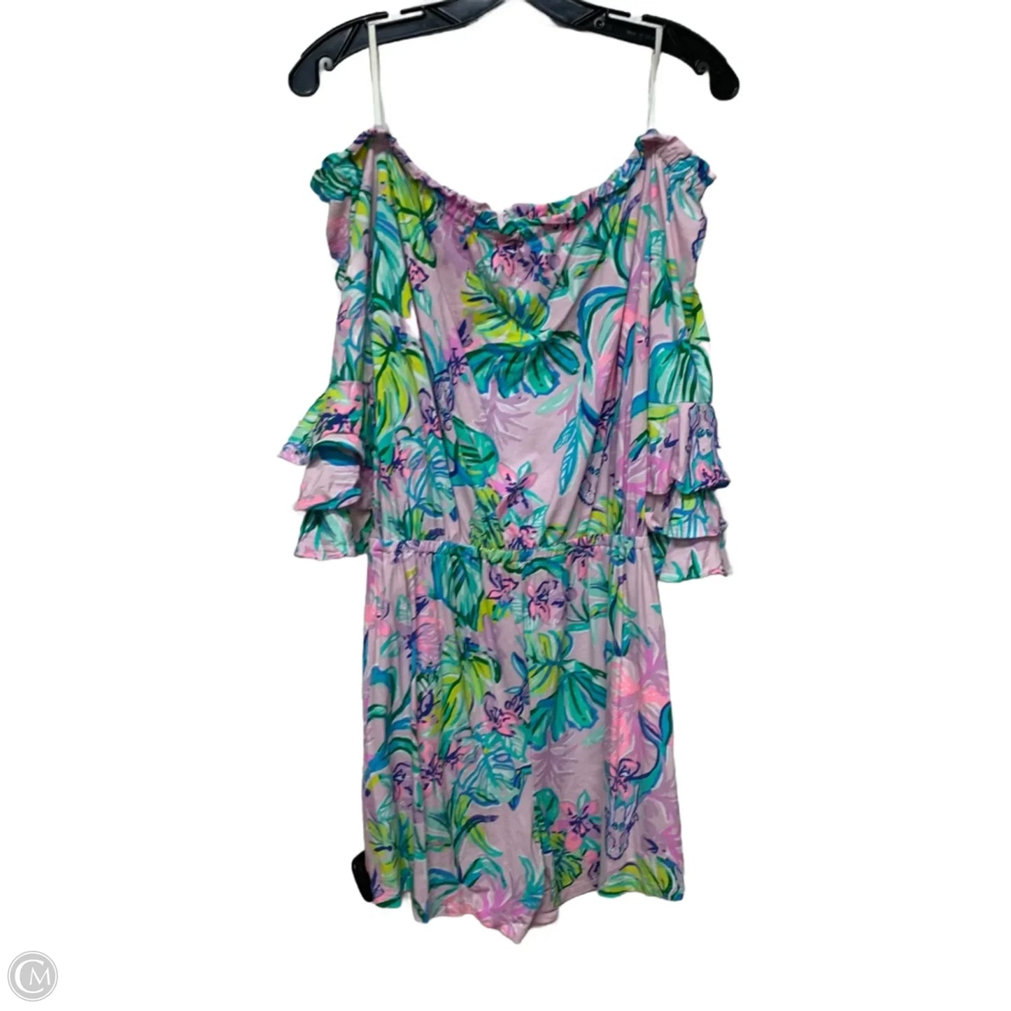 Romper Designer By Lilly Pulitzer In Blue & Pink, Size: M