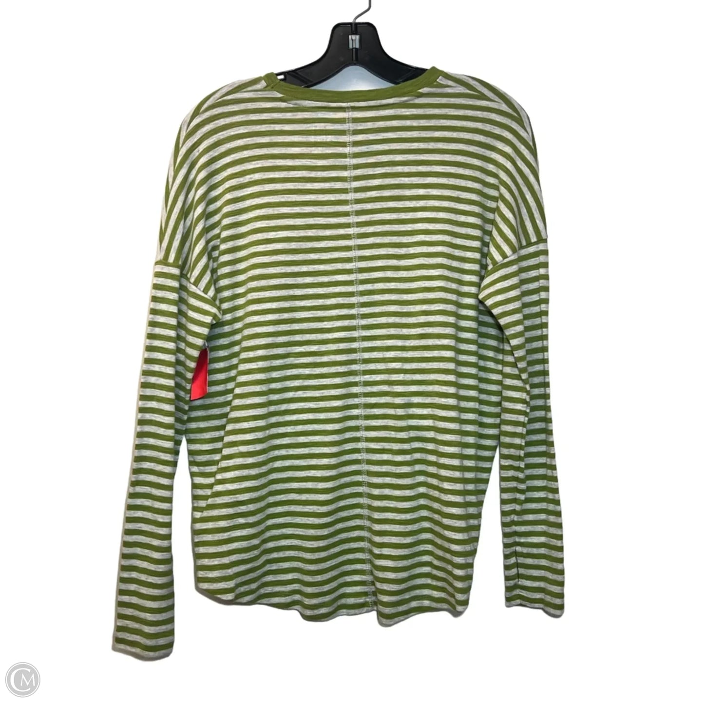 Top Long Sleeve By Aerie In Green & Grey, Size: S