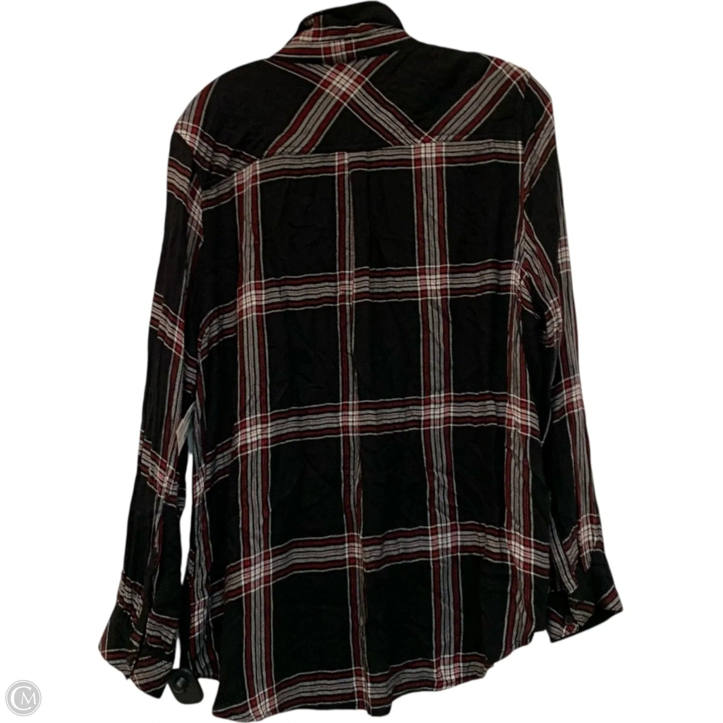 Top Long Sleeve By Beachlunchlounge In Plaid Pattern, Size: Xl