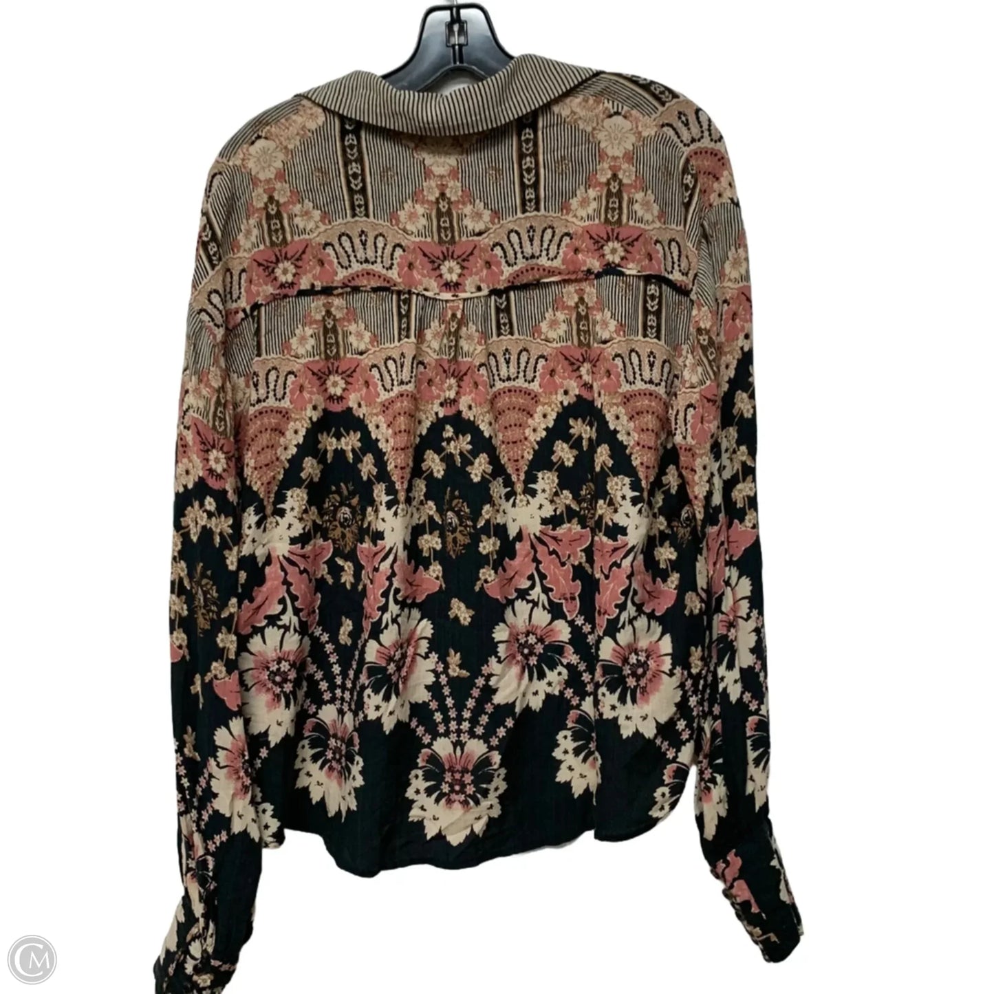 Top Long Sleeve By Free People In Pink & Tan, Size: S