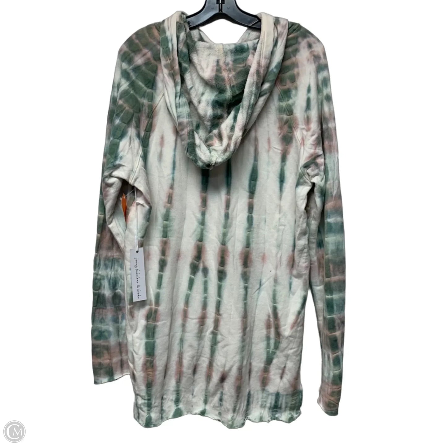 Sweatshirt Hoodie By Young Fabulous & Broke In Green & White, Size: M