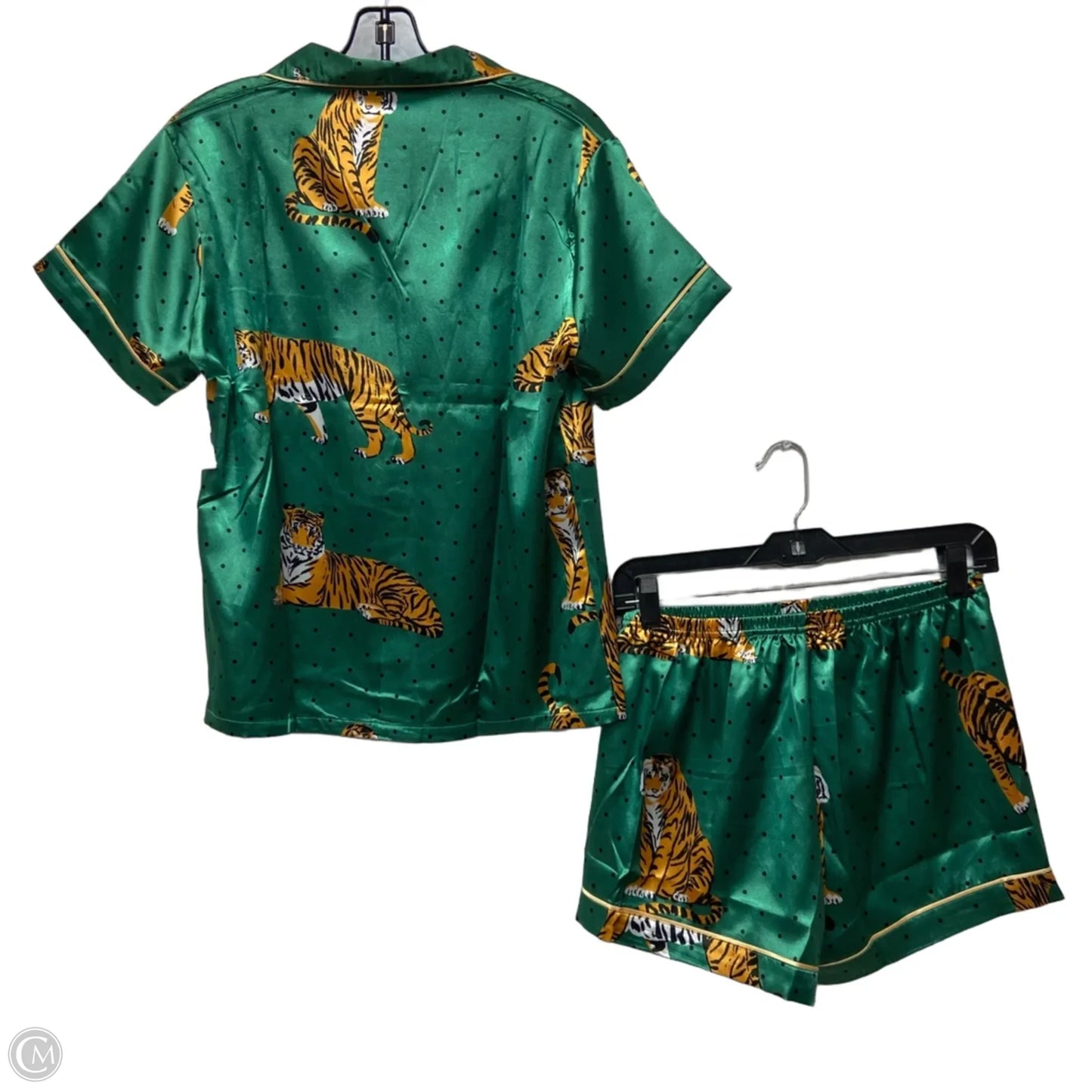 Lounge Set Shorts By Clothes Mentor In Green & Orange, Size: M
