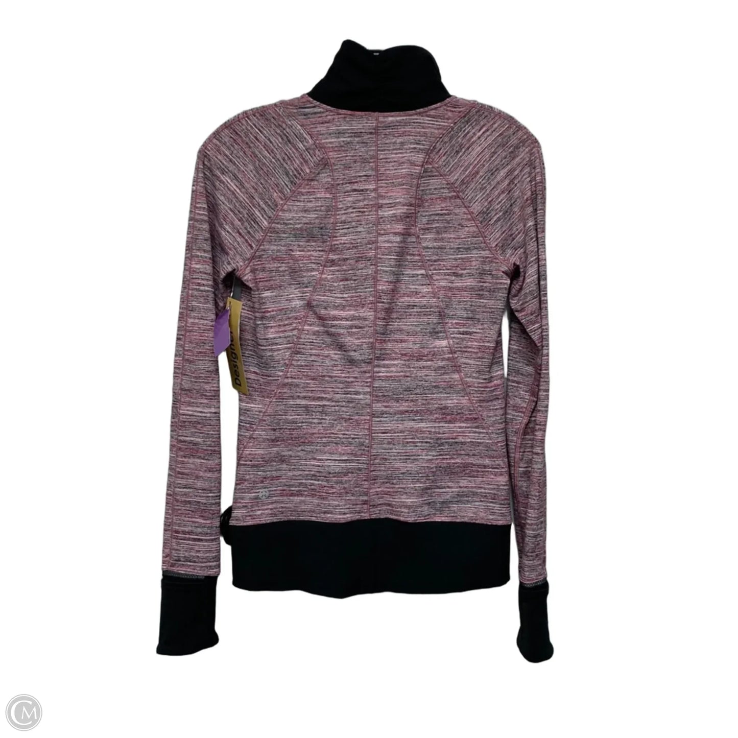 Athletic Top Long Sleeve Collar By Lululemon In Grey & Pink, Size: S