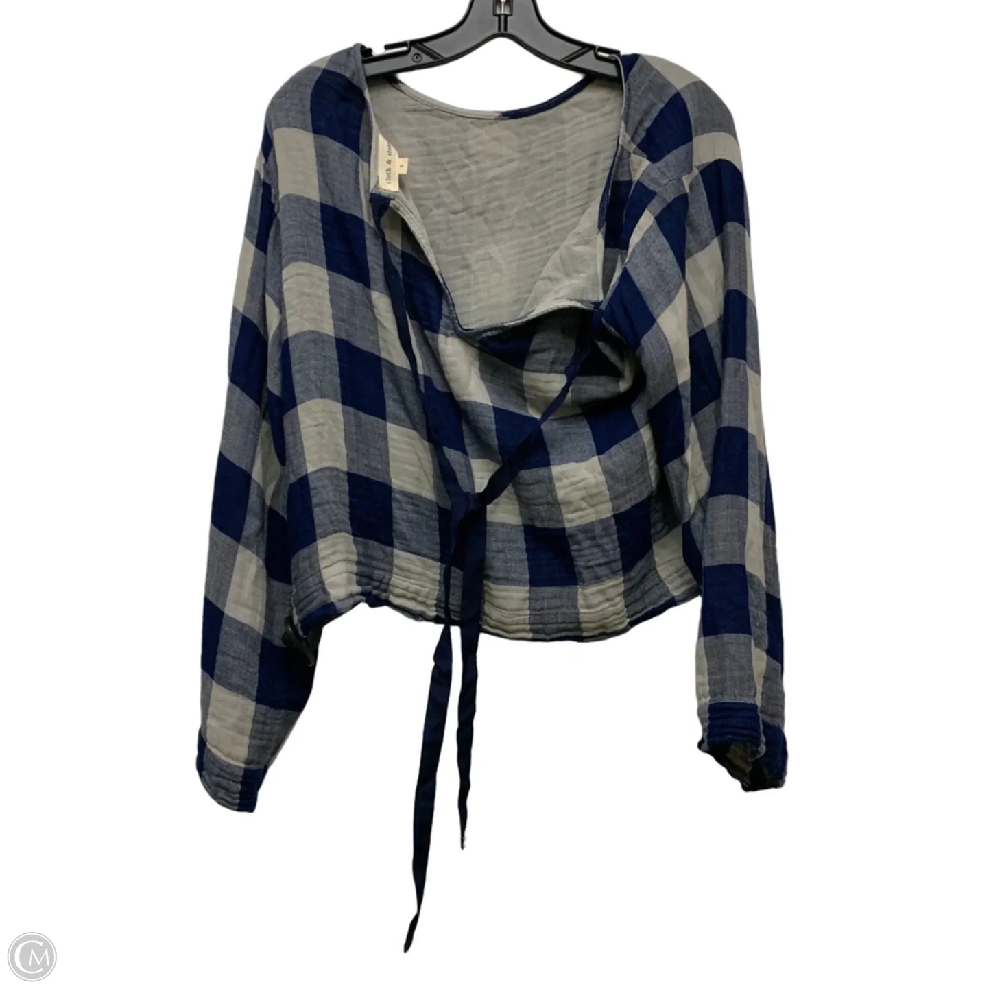 Top Long Sleeve By Cloth & Stone In Plaid Pattern, Size: S
