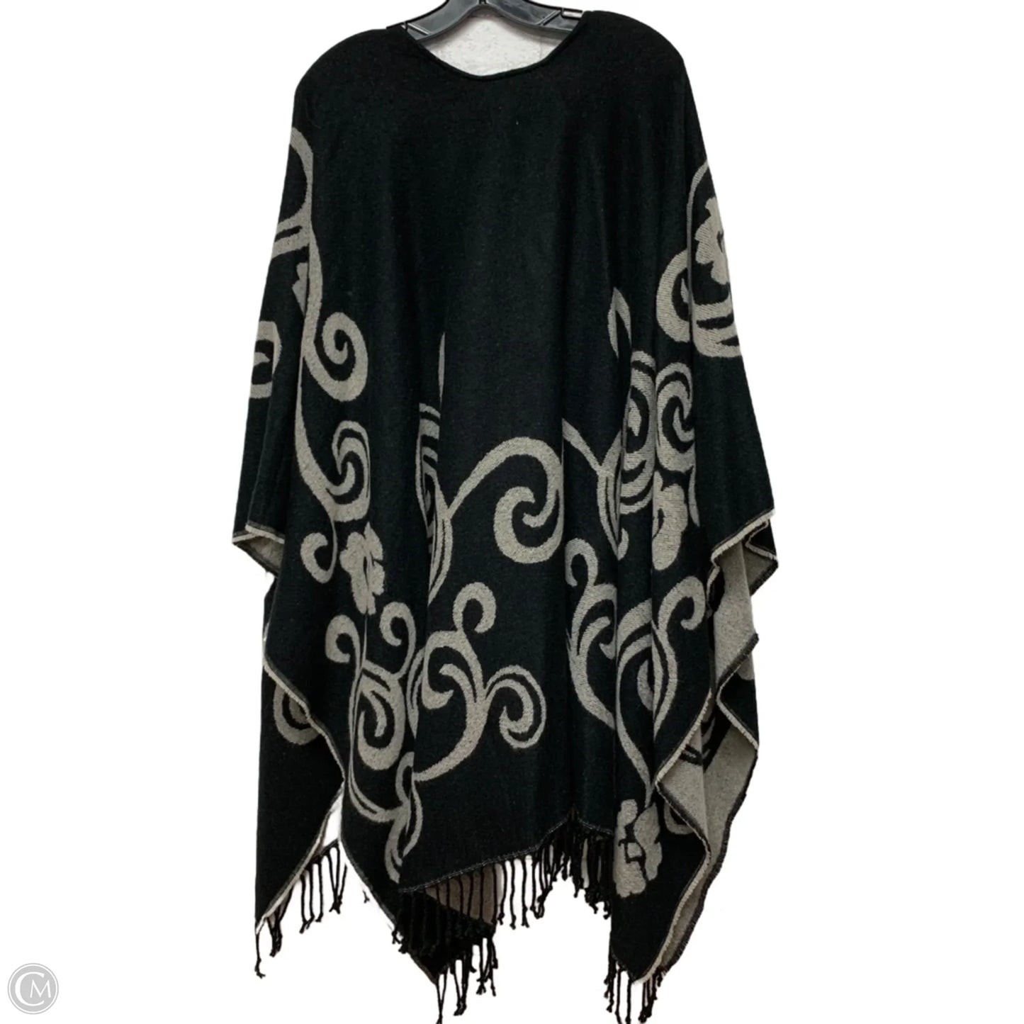 Shawl By Chicos In Black & Grey, Size: Osfm