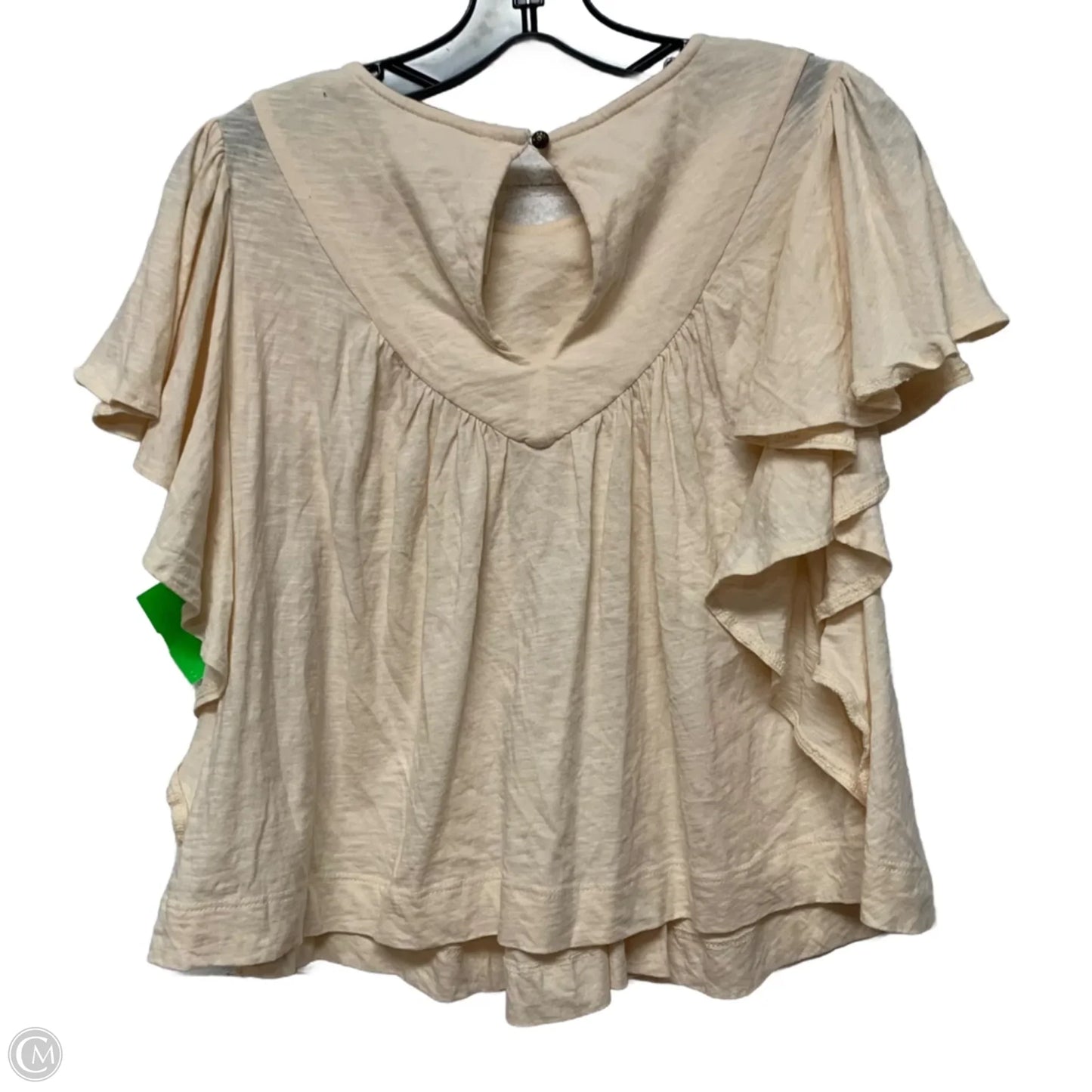 Top Short Sleeve By Anthropologie In Cream, Size: Xs