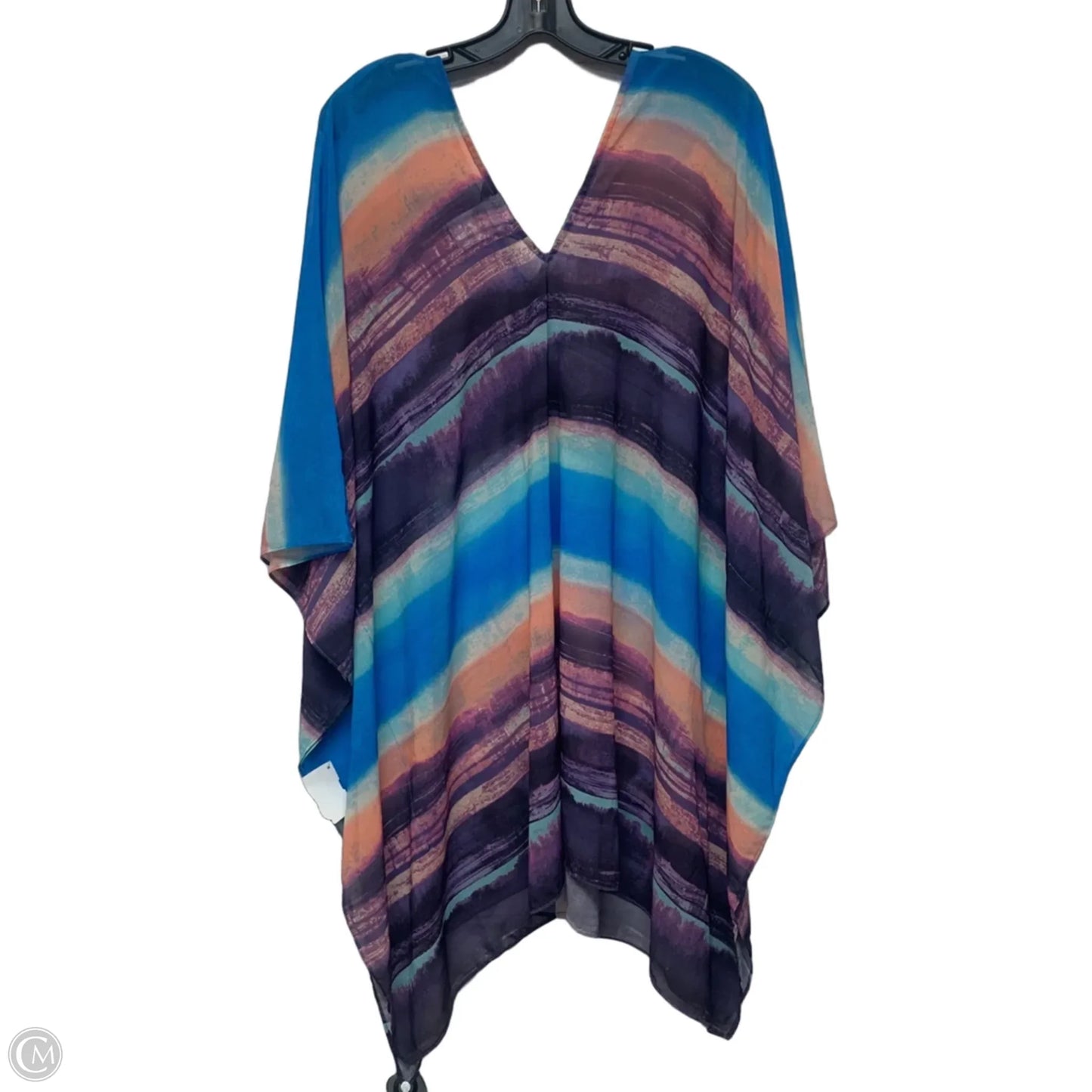 Swimwear Cover-up By Carmen Marc Valvo In Blue & Purple, Size: M