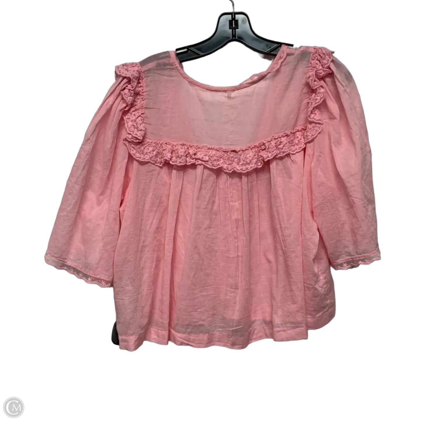 Top Short Sleeve By Free People In Pink, Size: M