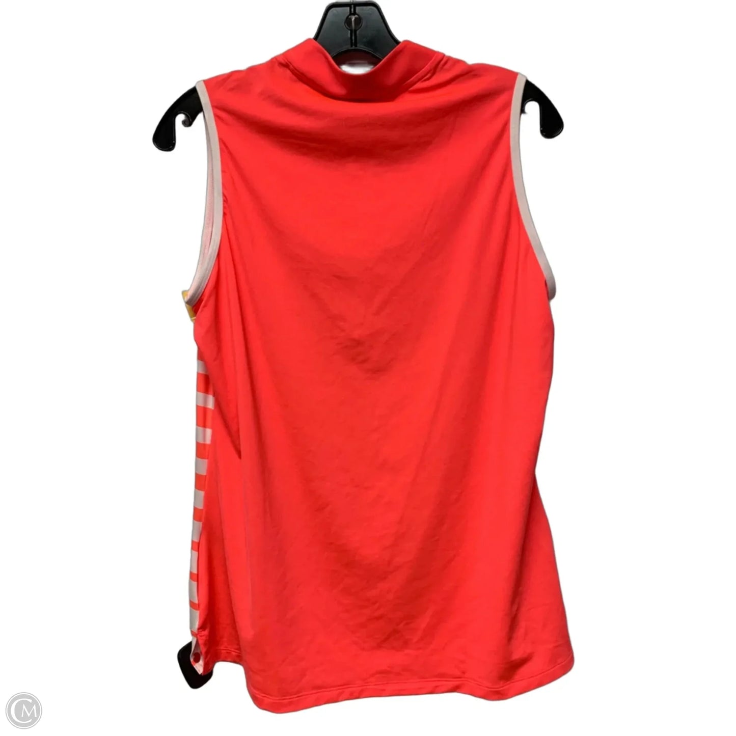Athletic Tank Top By Adidas In Pink & White, Size: L