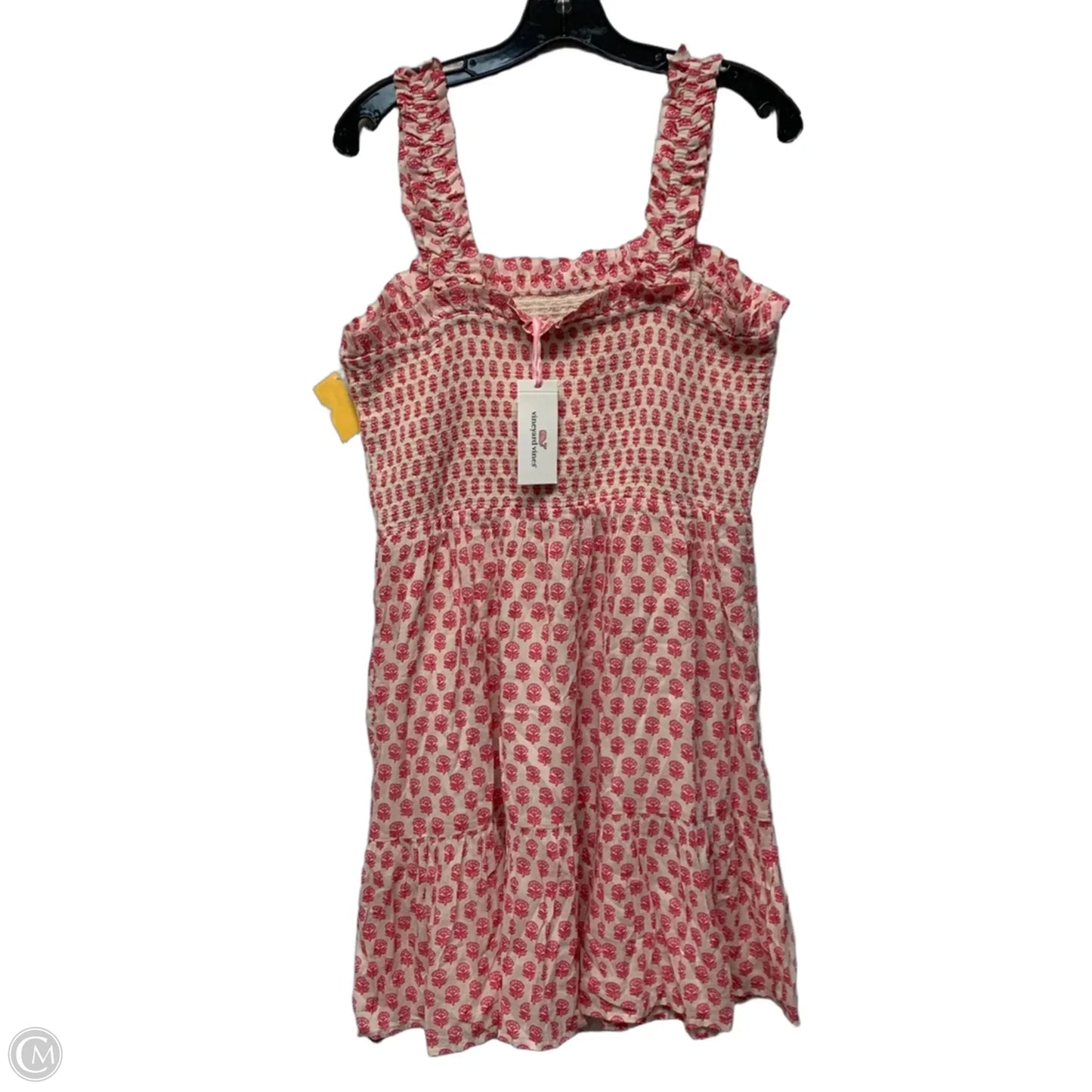 Dress Casual Short By Vineyard Vines In Pink & White, Size: M
