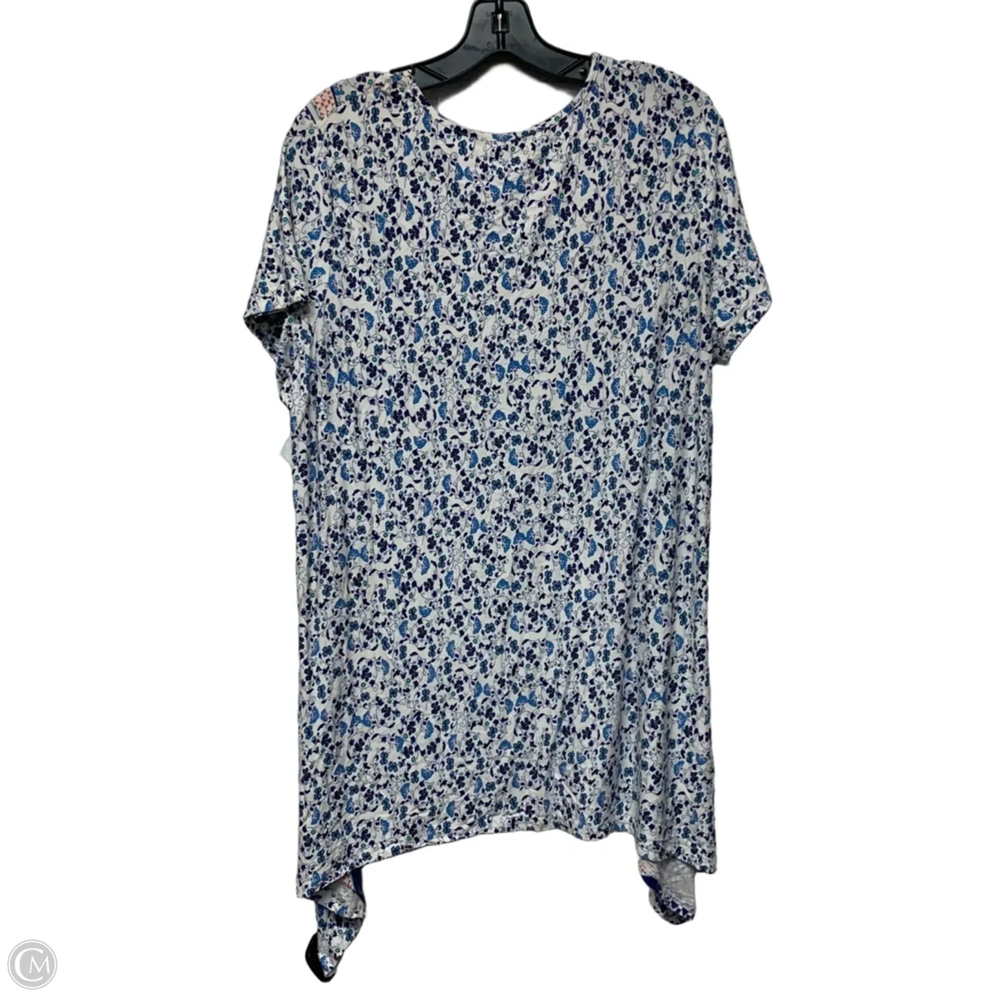 Top Short Sleeve By Hannah In Blue & Red, Size: 1x