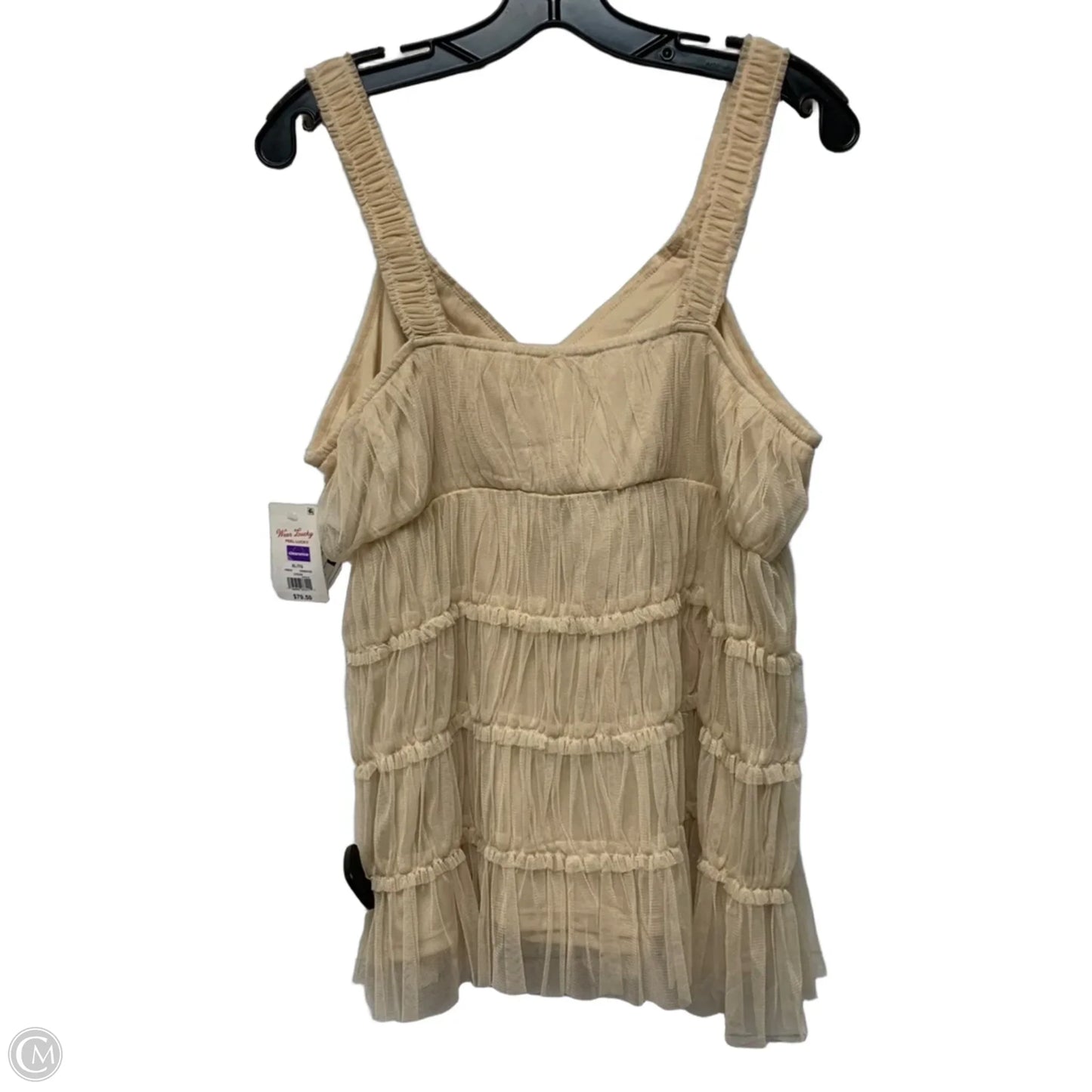 Top Sleeveless By Lucky Brand In Beige, Size: Xl