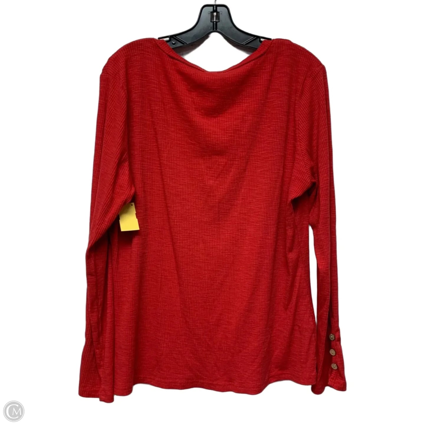 Top Long Sleeve In Red, Size: 2x