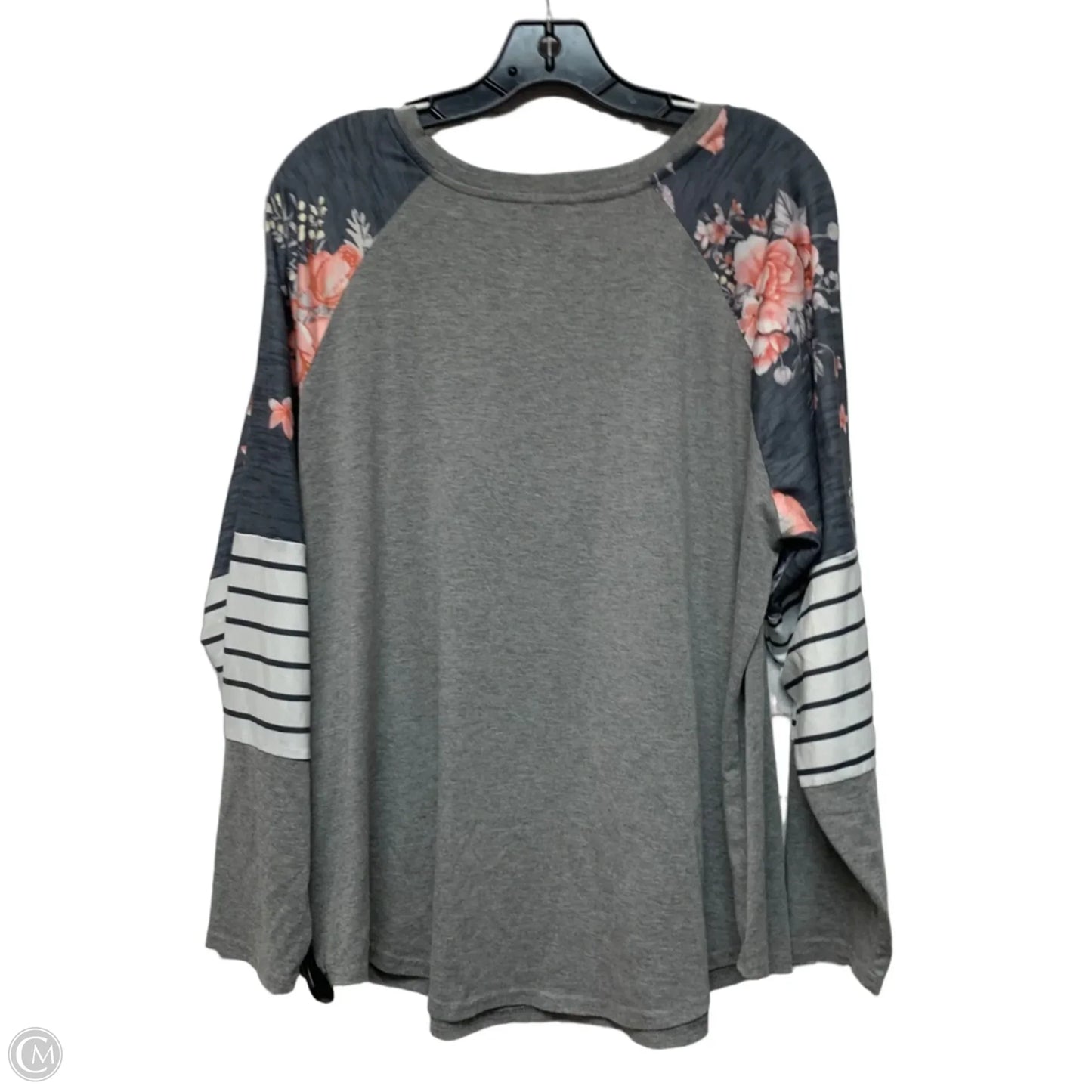 Top Long Sleeve In Grey, Size: 2x