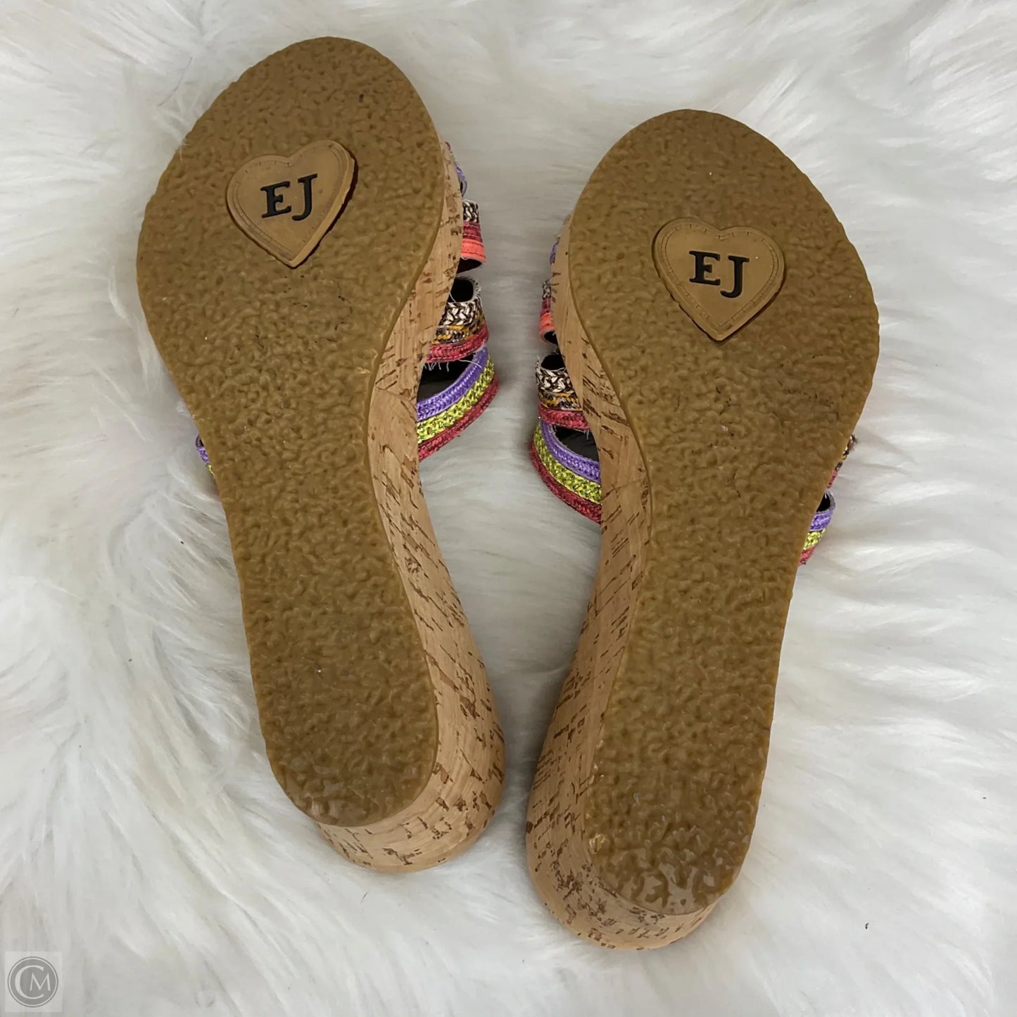 Sandals Heels Wedge By Eric Javitz In Multi-colored, Size: 9.5