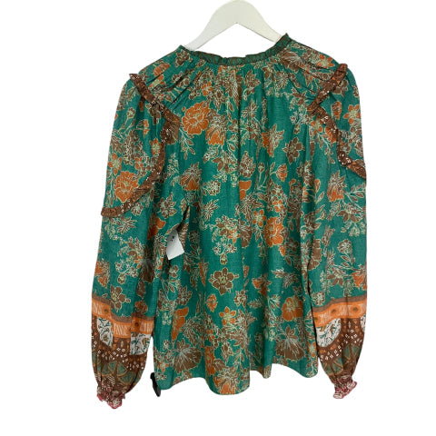 Top Long Sleeve By Current Air In Green, Size: M