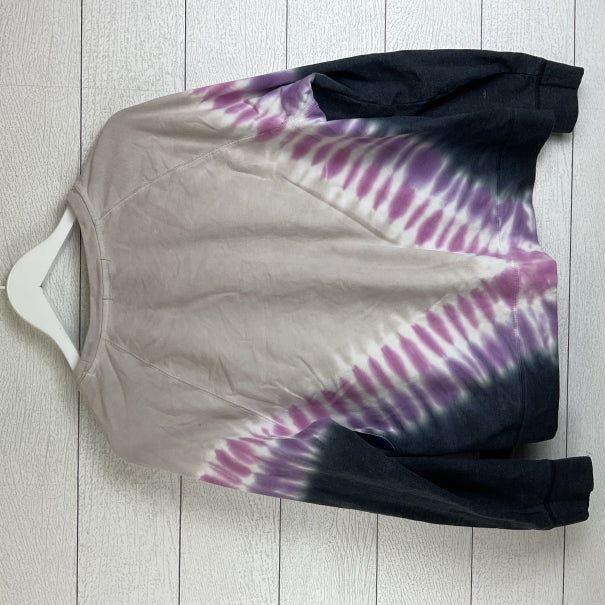 Top Long Sleeve By Beachlunchlounge In Cream & Purple, Size: L