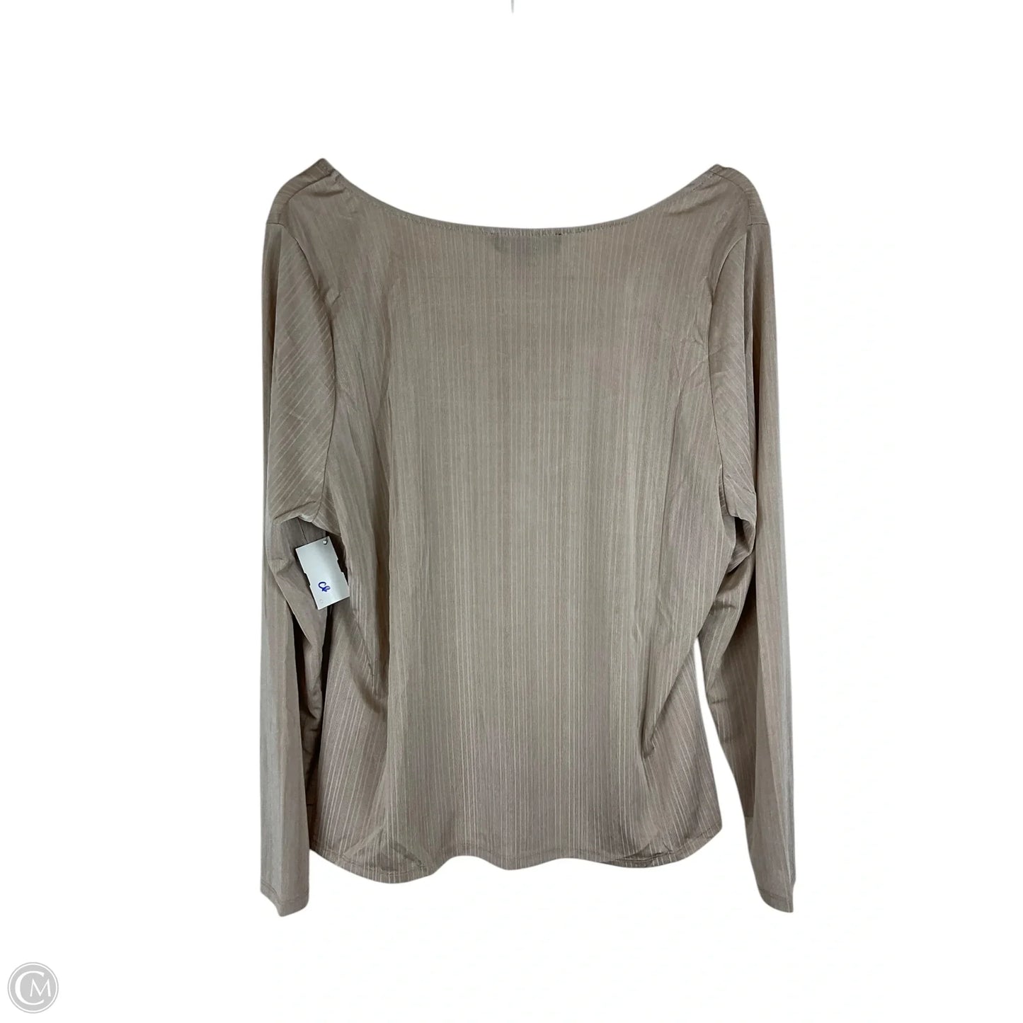 Top Long Sleeve Basic By Eloquii In Brown, Size: 22