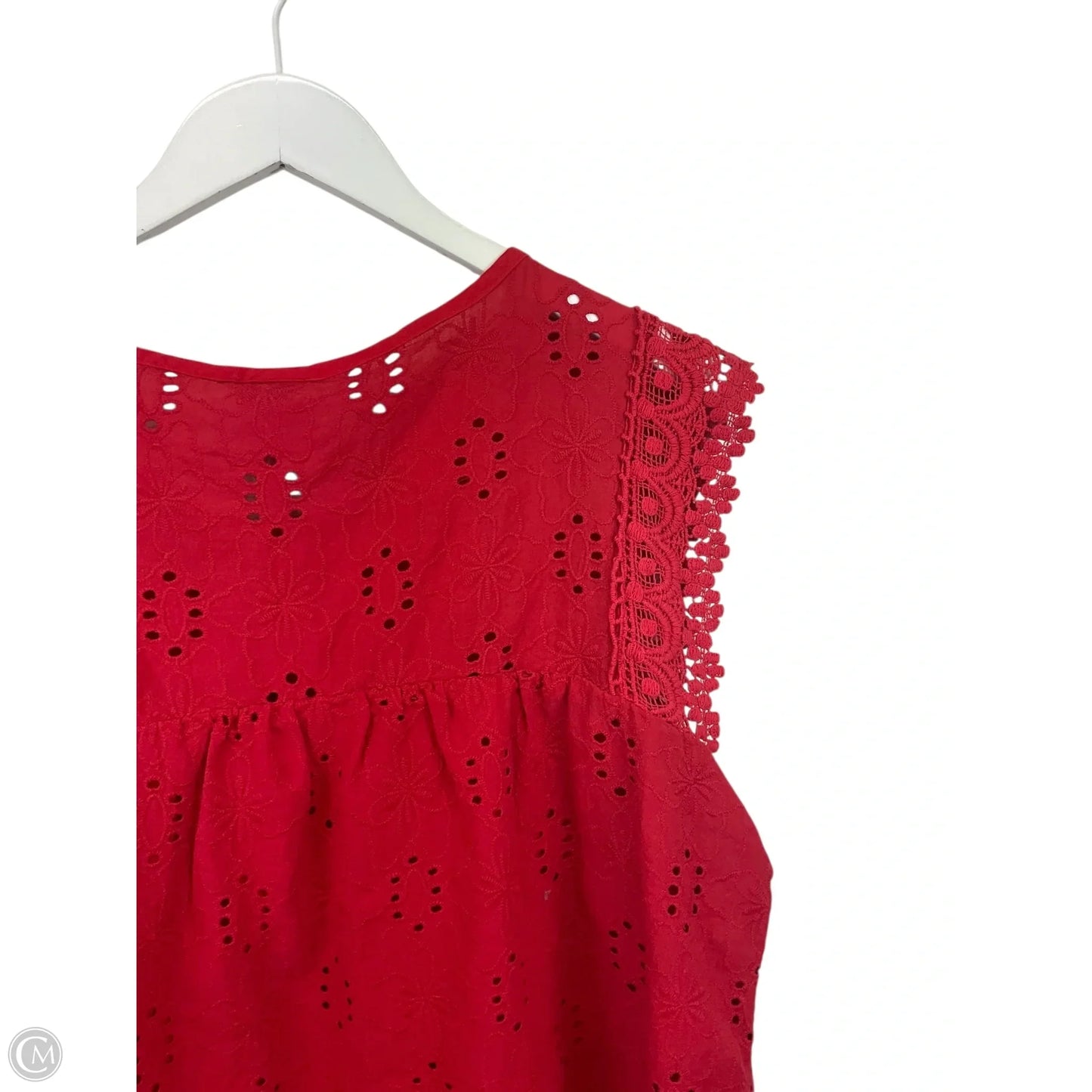 Top Short Sleeve By Knox Rose In Red, Size: L