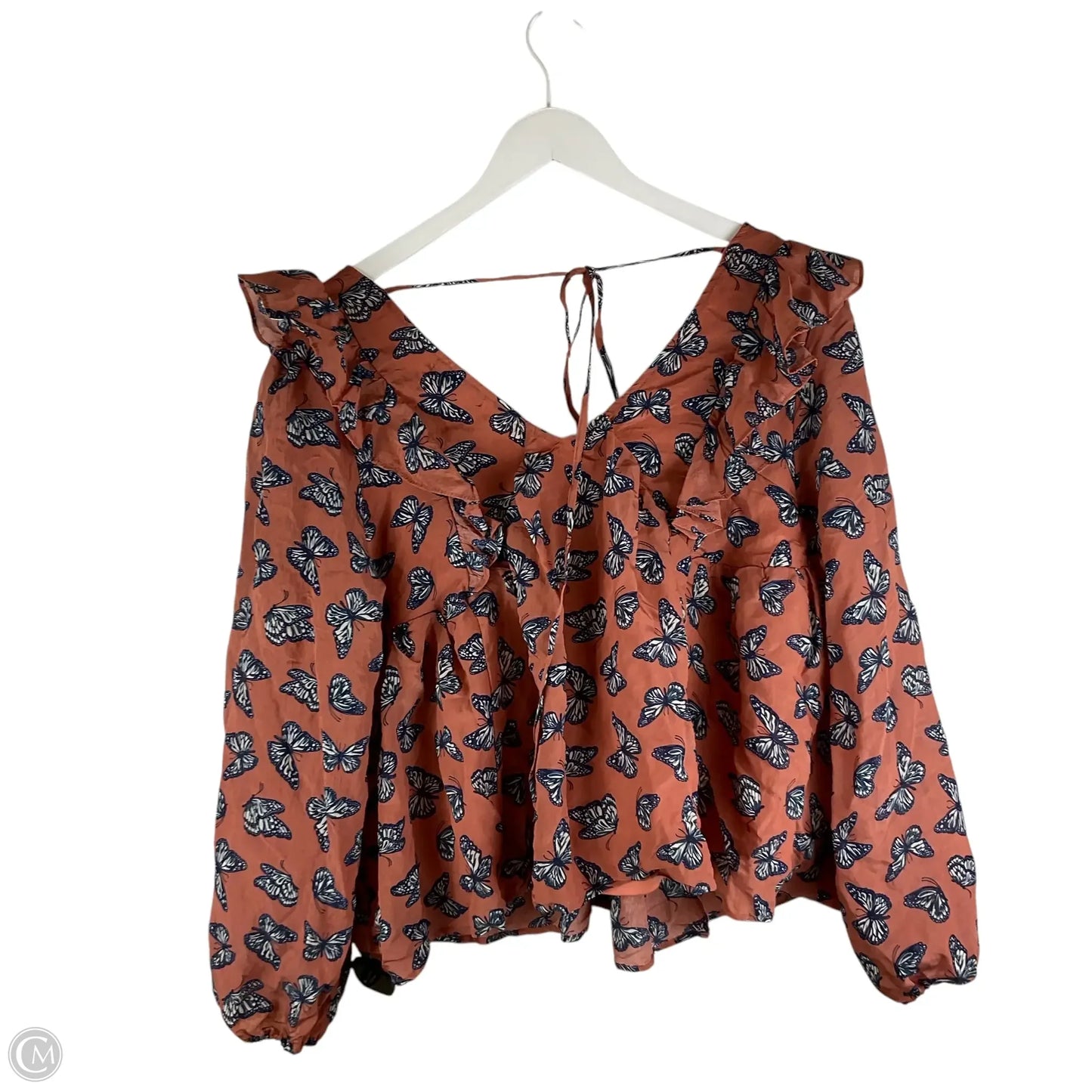 Top Long Sleeve By Simply Southern In Orange, Size: L