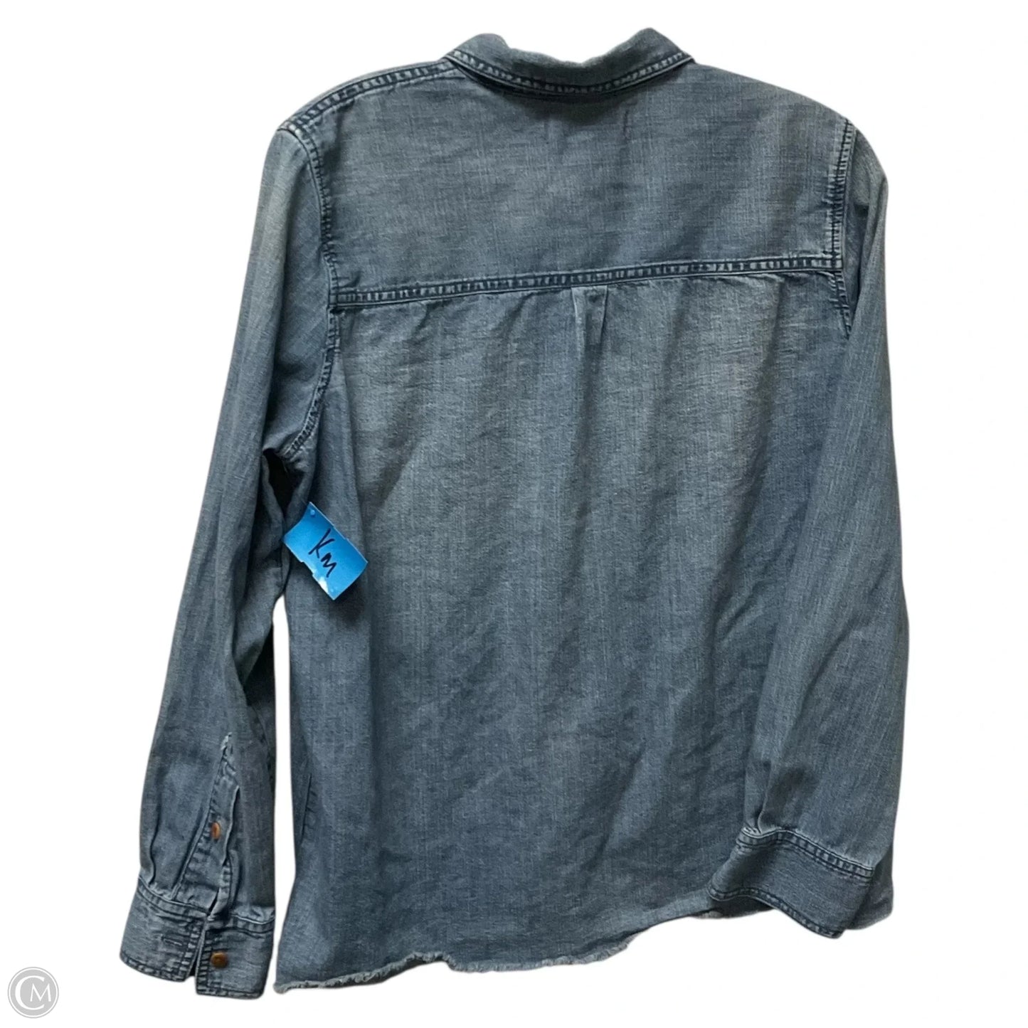 Top Long Sleeve By Madewell In Blue Denim, Size: M