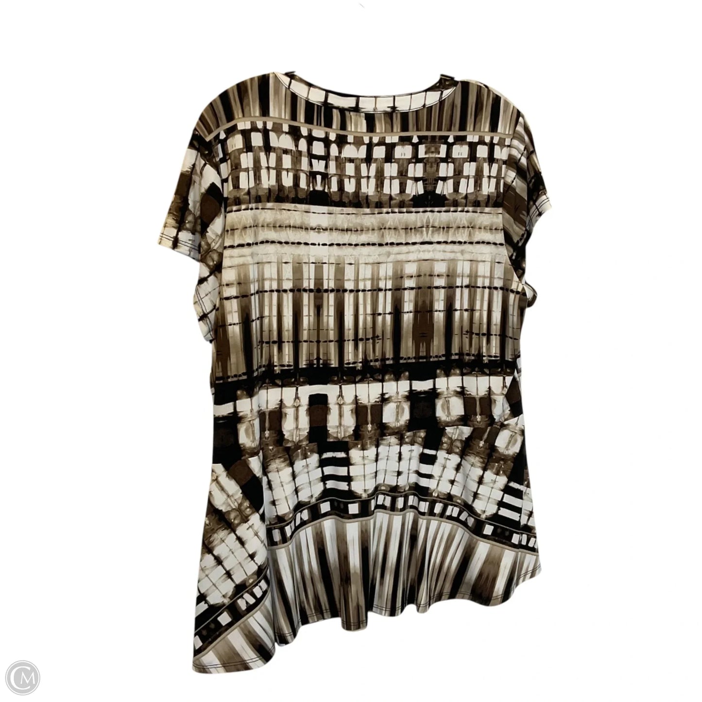 Top Short Sleeve By Dana Buchman In Brown, Size: Xl