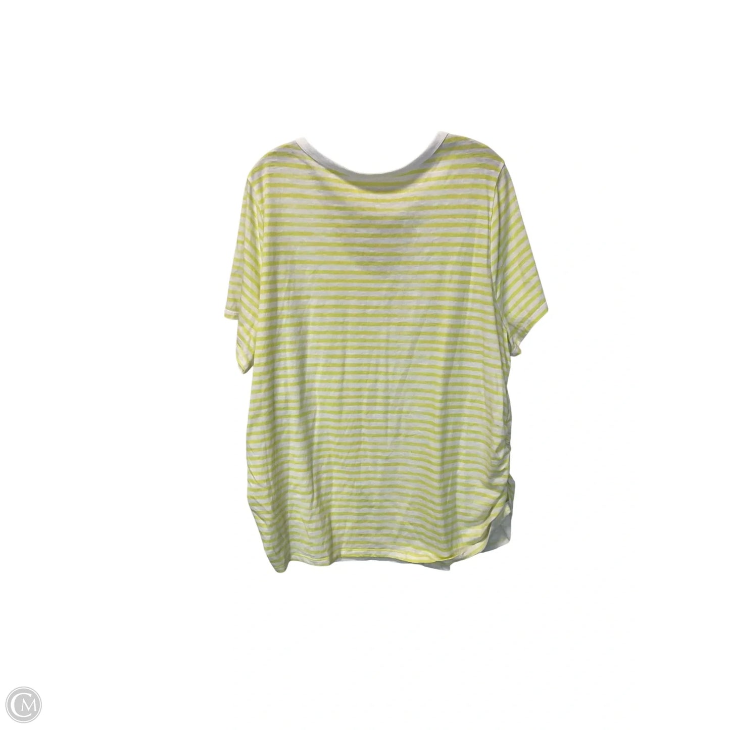 Top Short Sleeve Basic By Lane Bryant In White & Yellow, Size: 2x