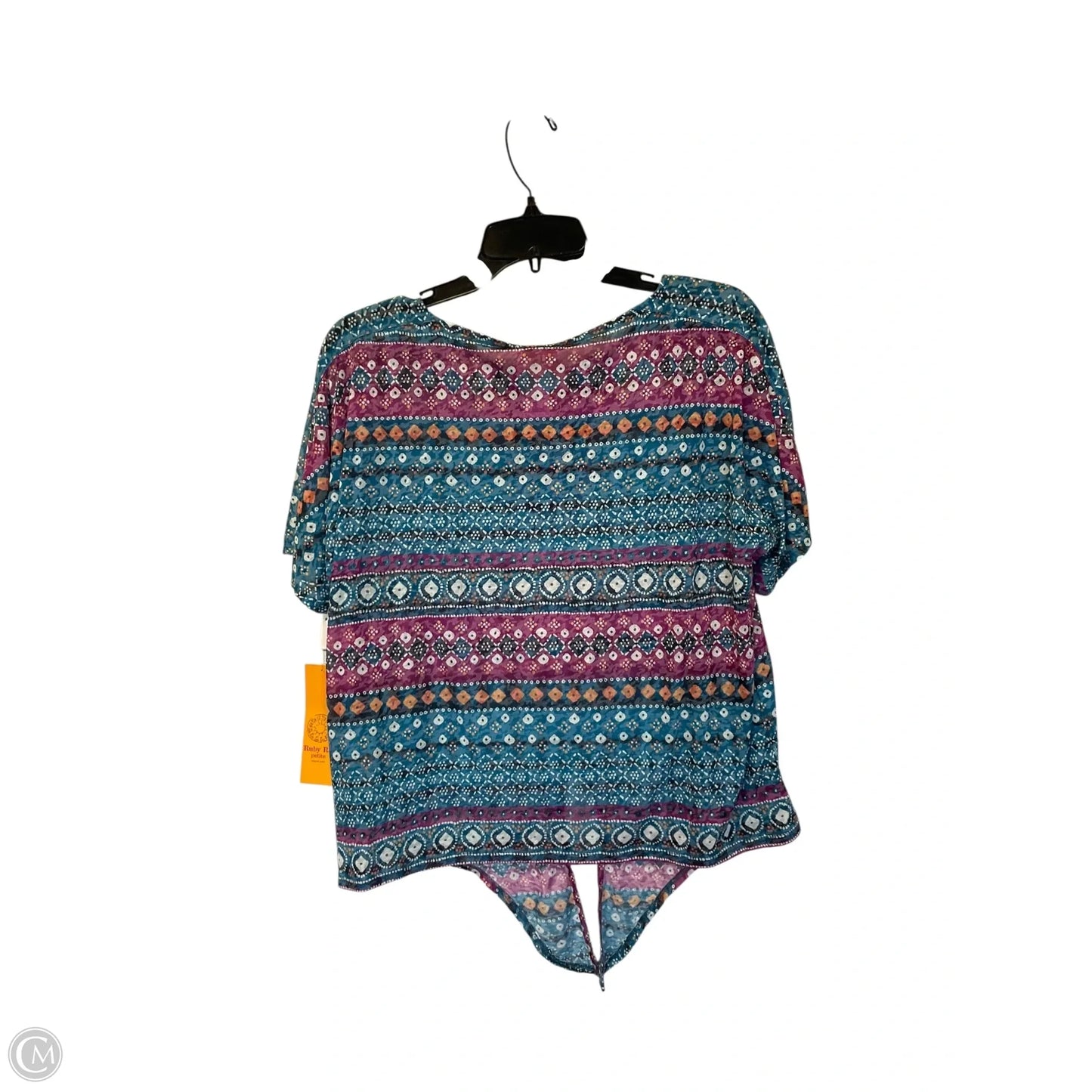 Top Short Sleeve Basic By Ruby Rd In Blue, Size: L