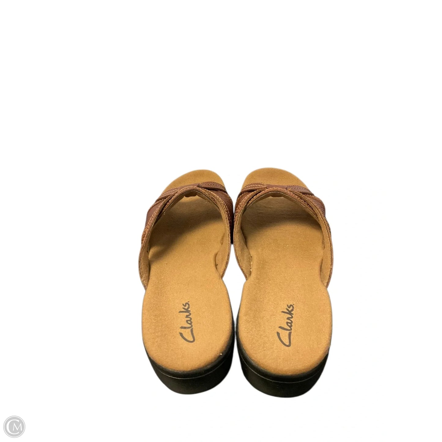 Sandals Heels Wedge By Clarks In Brown, Size: 7