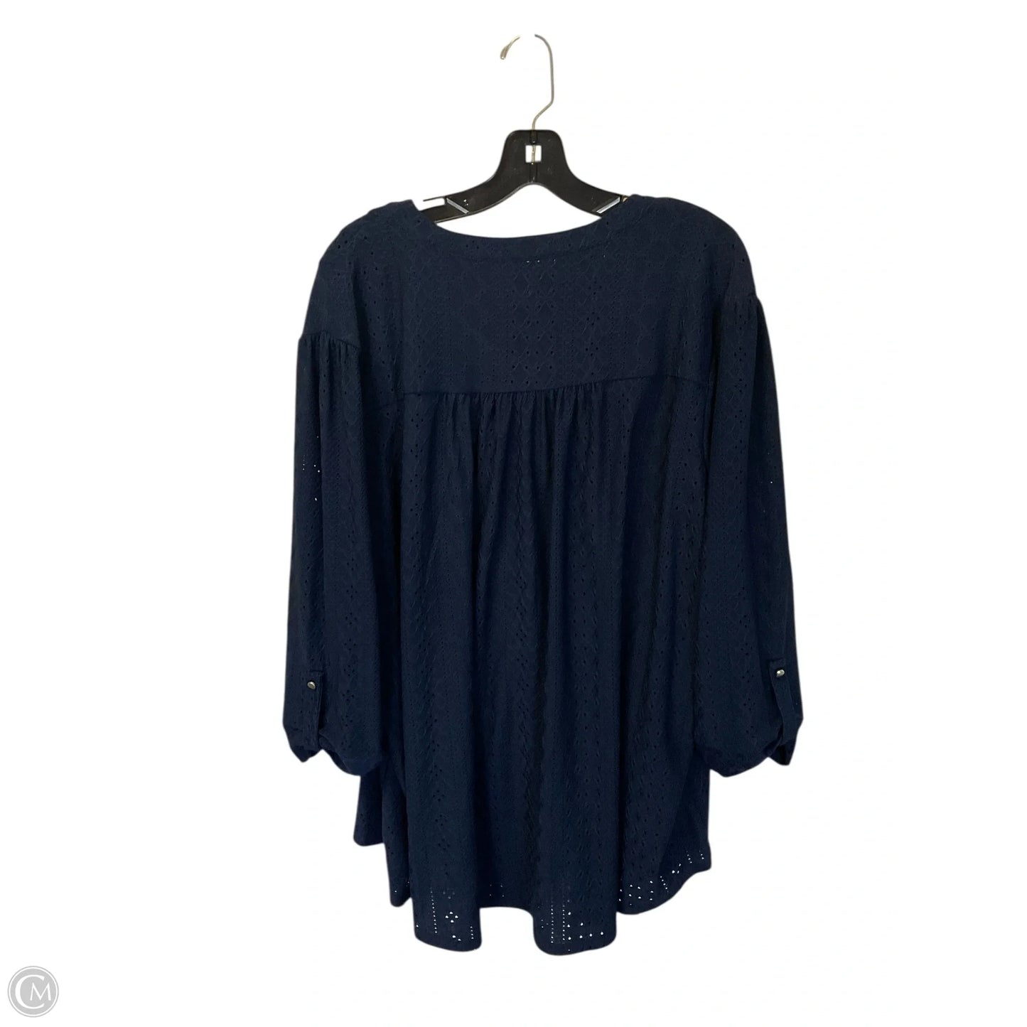 Top Long Sleeve By Kim Rogers In Black, Size: 3x