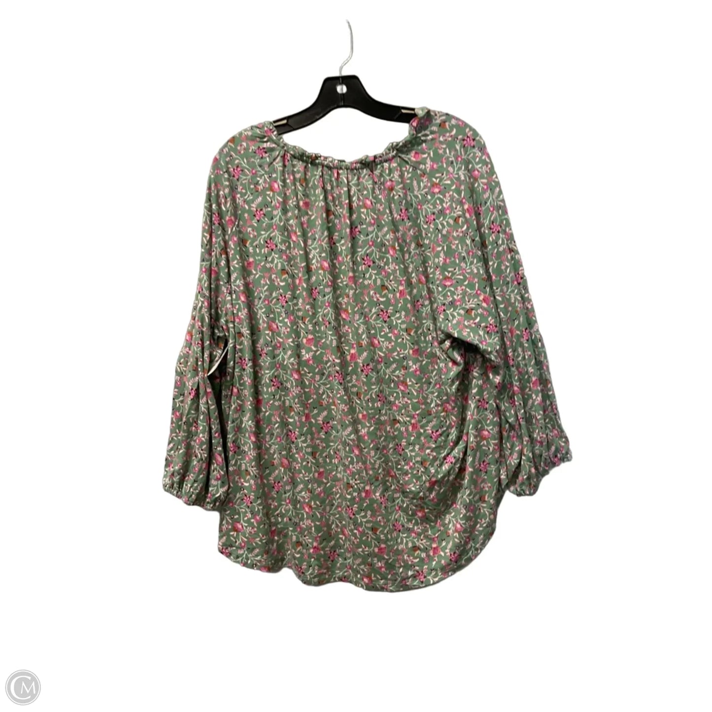 Top Long Sleeve By Wonderly In Green, Size: 2x