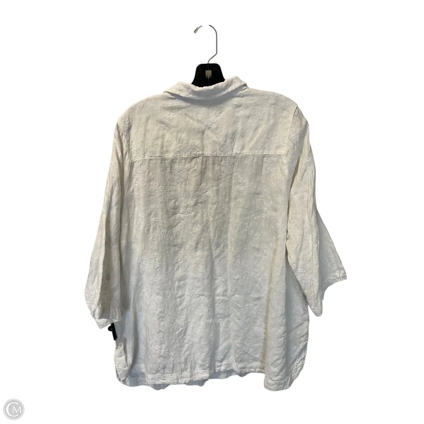 Top Long Sleeve By Cynthia Rowley In White, Size: 1x