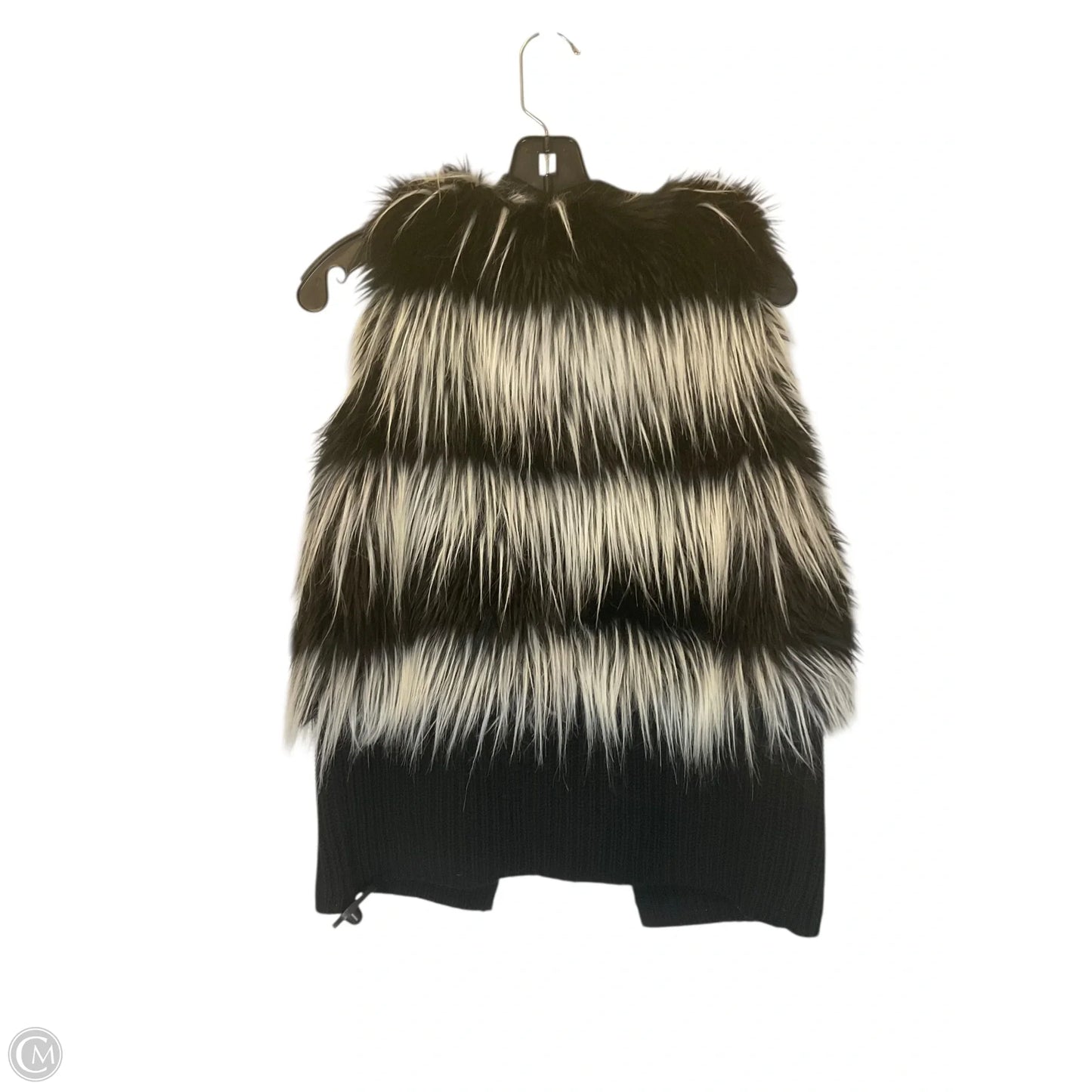 Vest Faux Fur & Sherpa By Vince Camuto In Black & White, Size: Xs