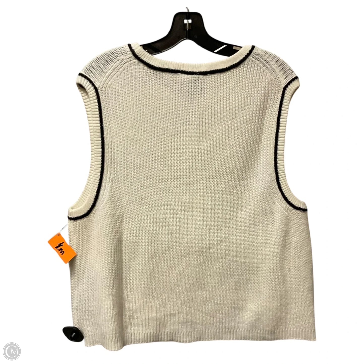 Vest Sweater By Divided In White, Size: Xxl