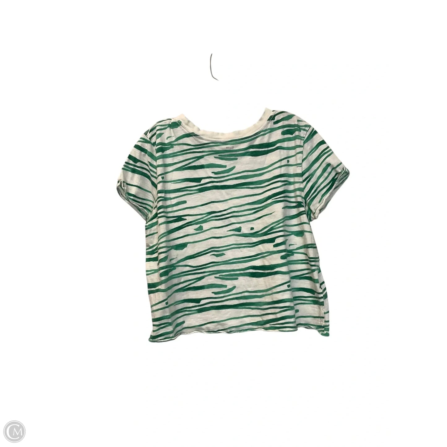 Top Short Sleeve By Maeve In Green & White, Size: M