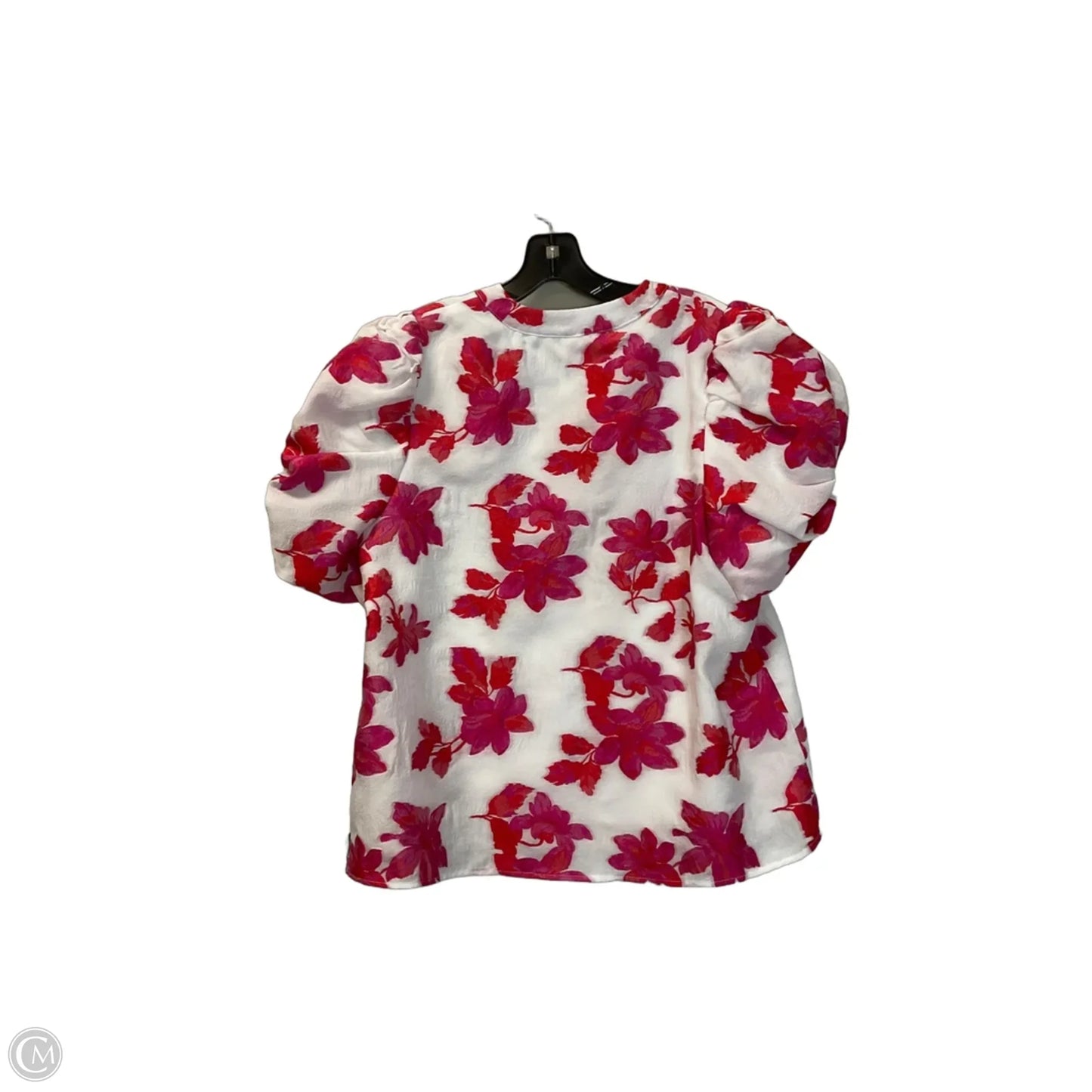 Top Short Sleeve By Entro In Pink & White, Size: L