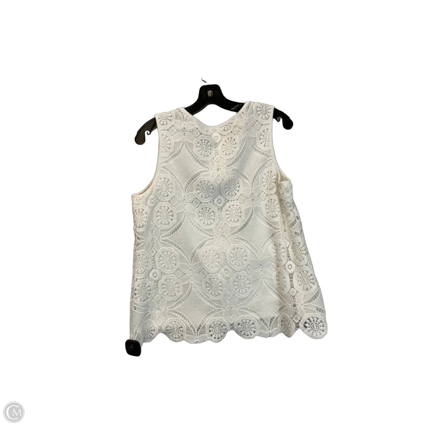 Top Sleeveless By Adiva In White, Size: L